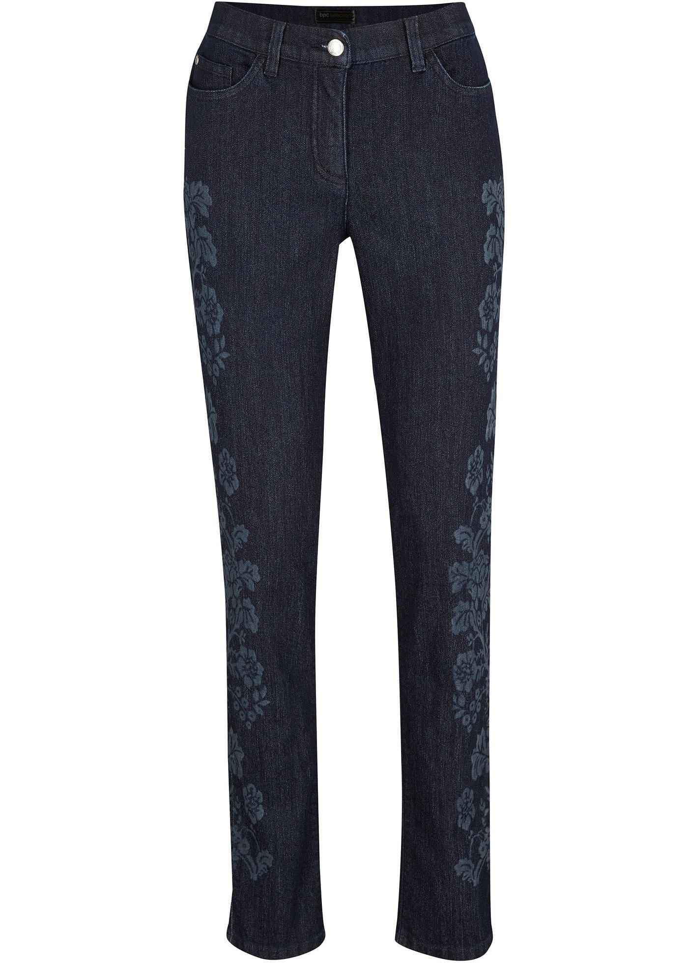 Jean extensible à imprimé floral