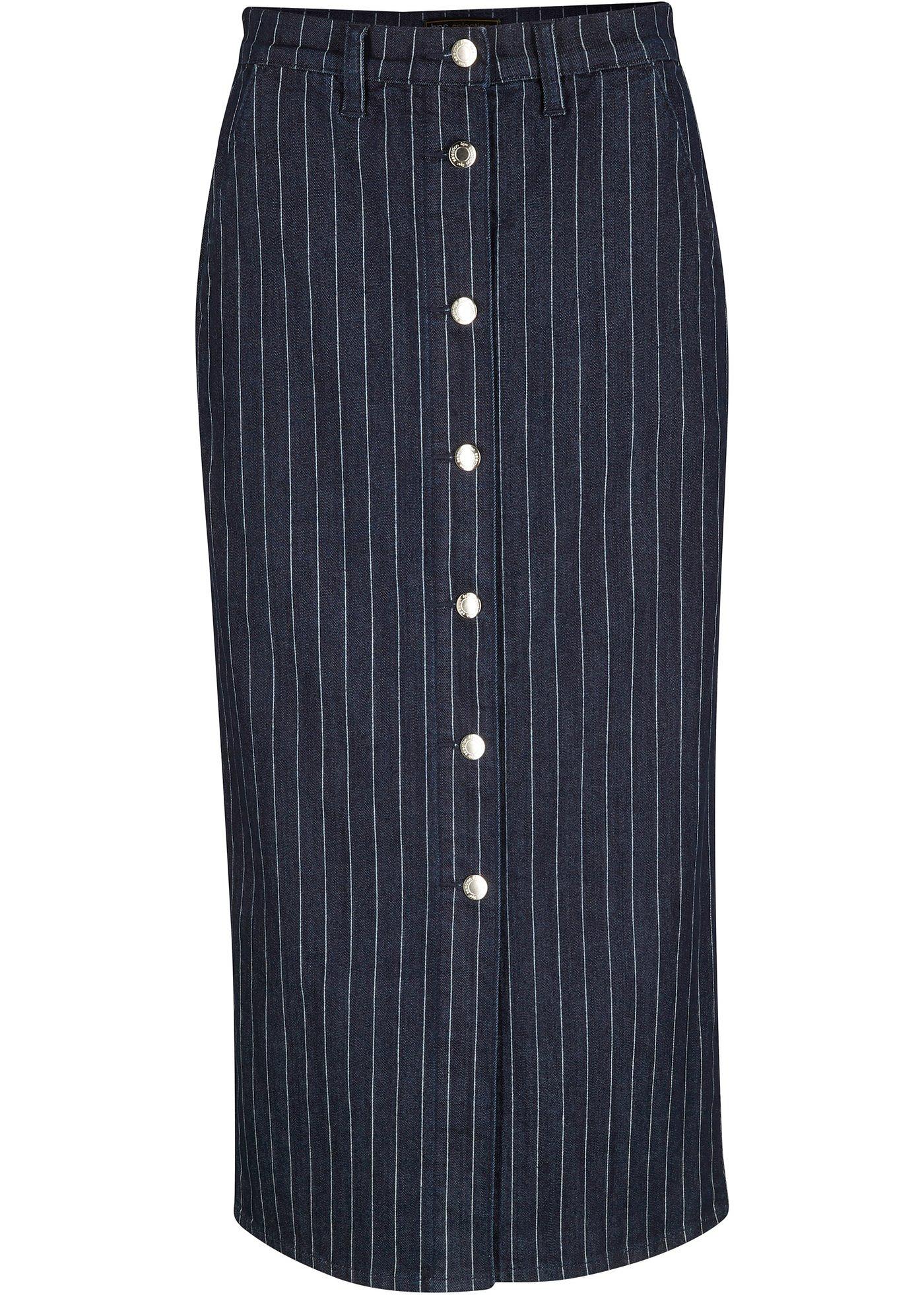 Jupe en jean à fines rayures
