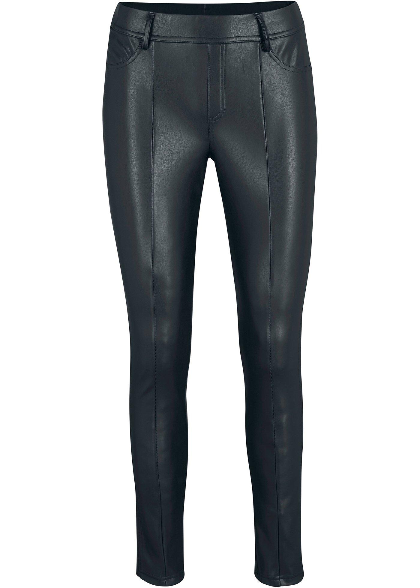 Pantalon en synthétique imitation cuir avec passepoil