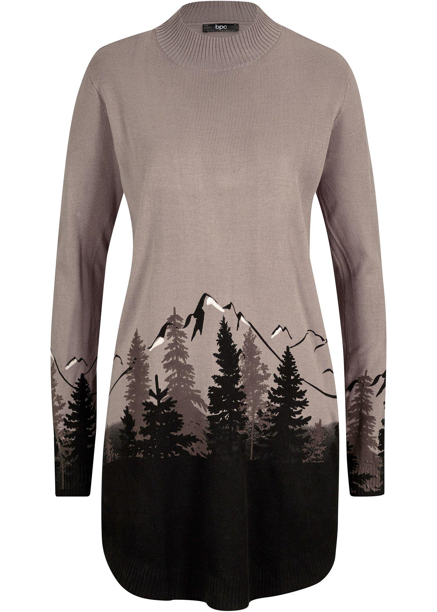 Pull en maille à col montant