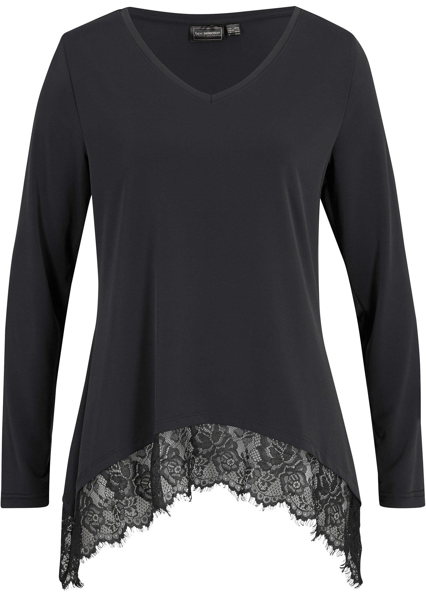 T-shirt long à dentelle