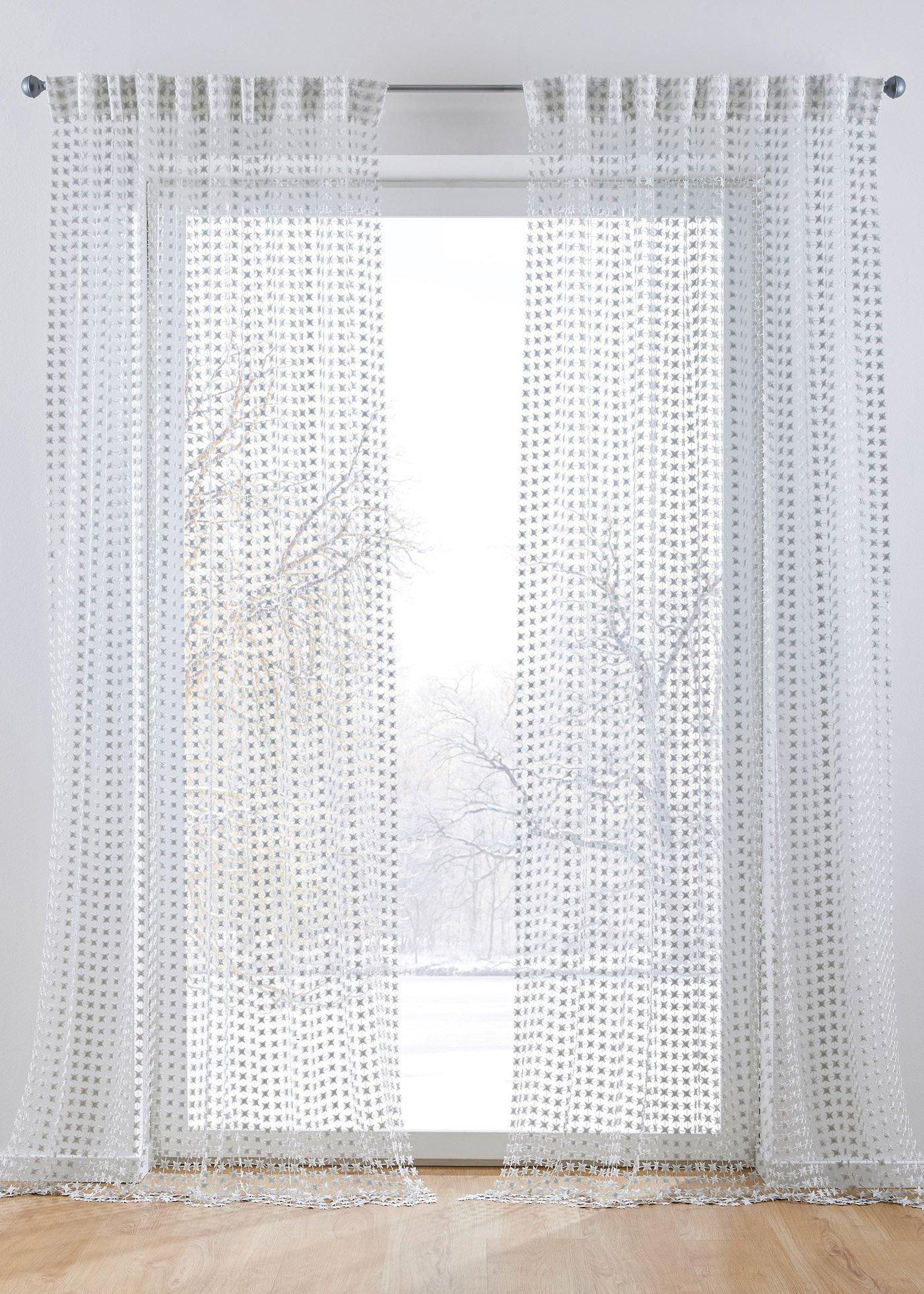 Voilage jacquard avec effet brillant (1 pce.)