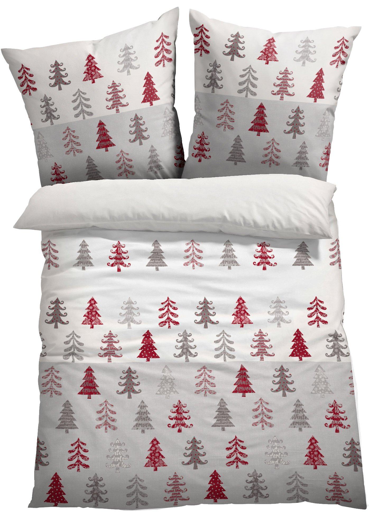 Parure de lit avec sapins