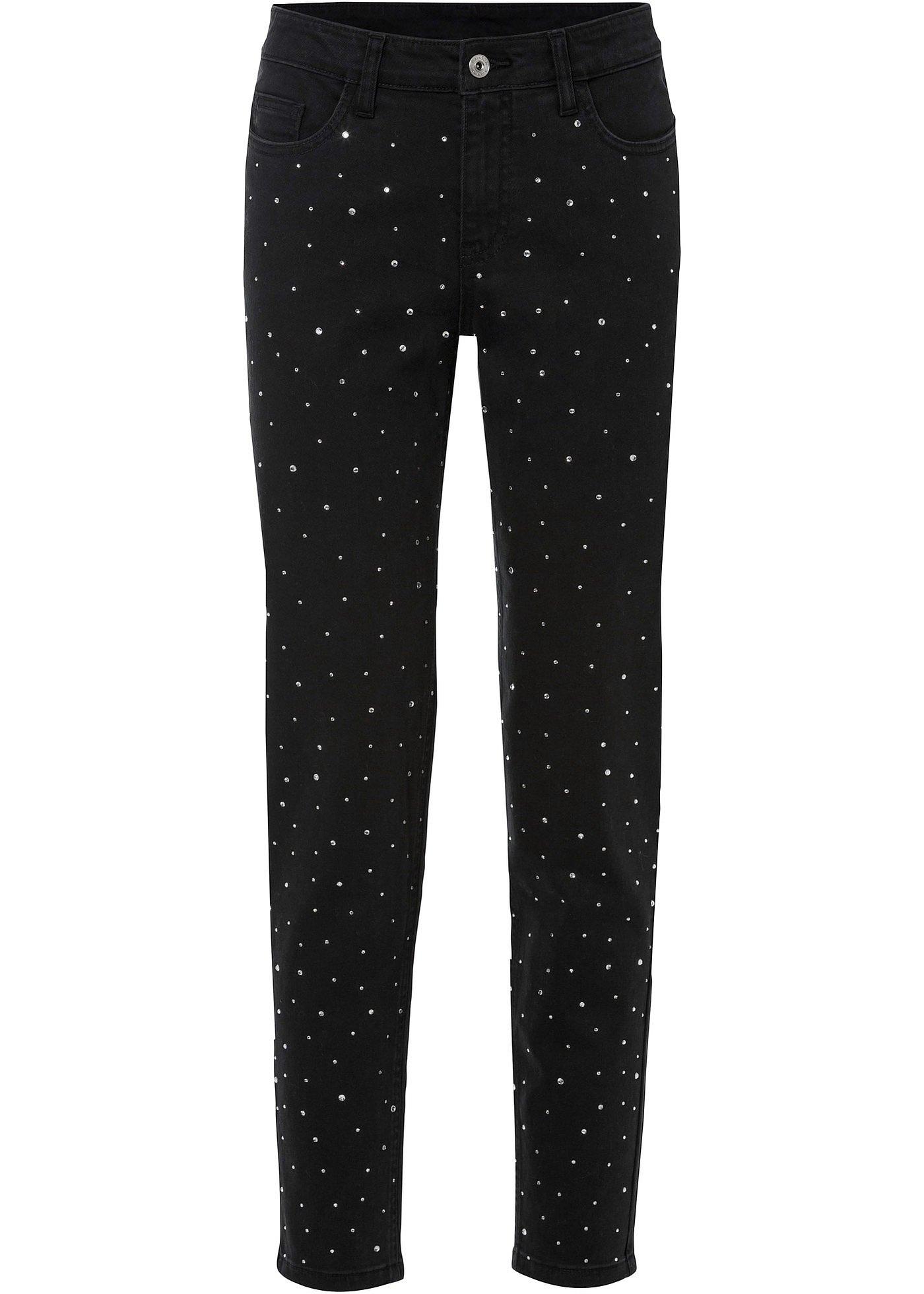 Pantalon extensible avec pierres brillantes