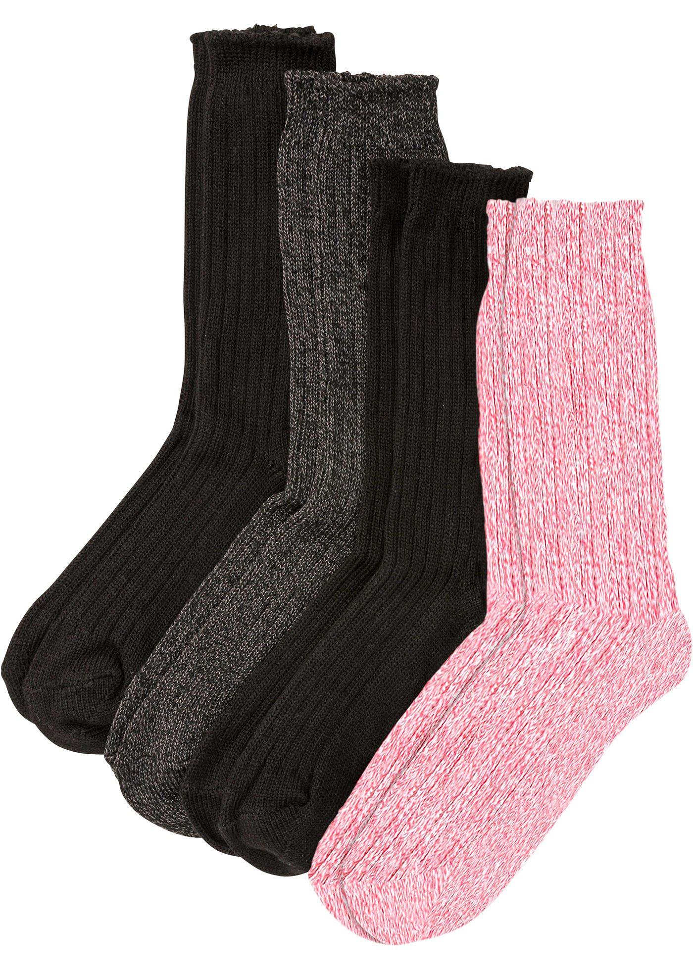 Lot de 4 paires de chaussettes côtelées avec coton bio doux