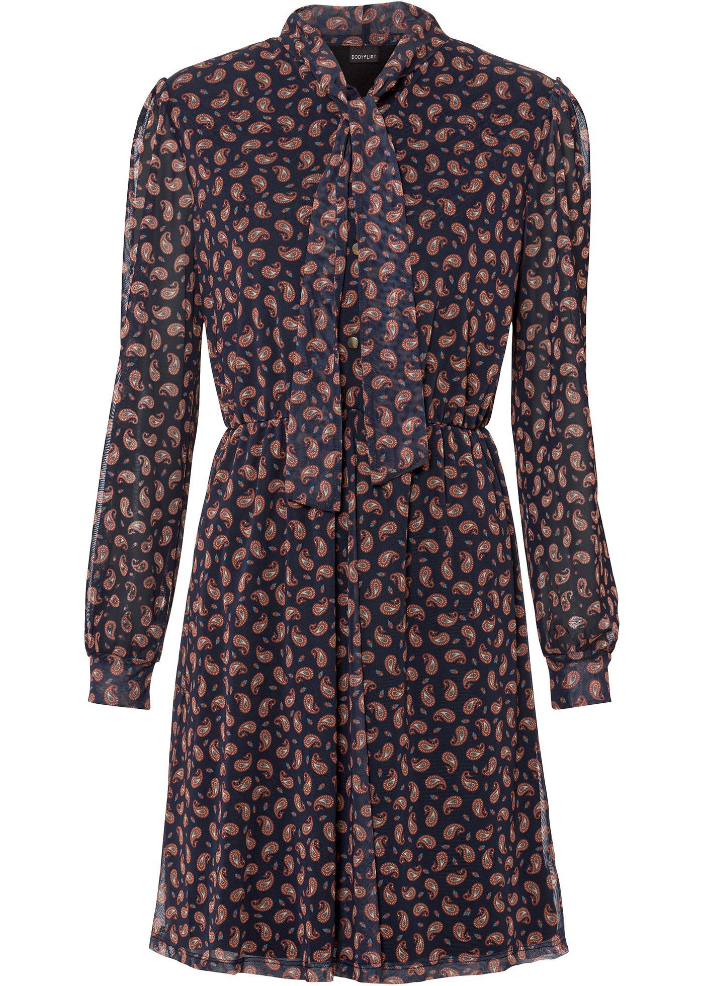 Robe-chemise en mesh imprimée