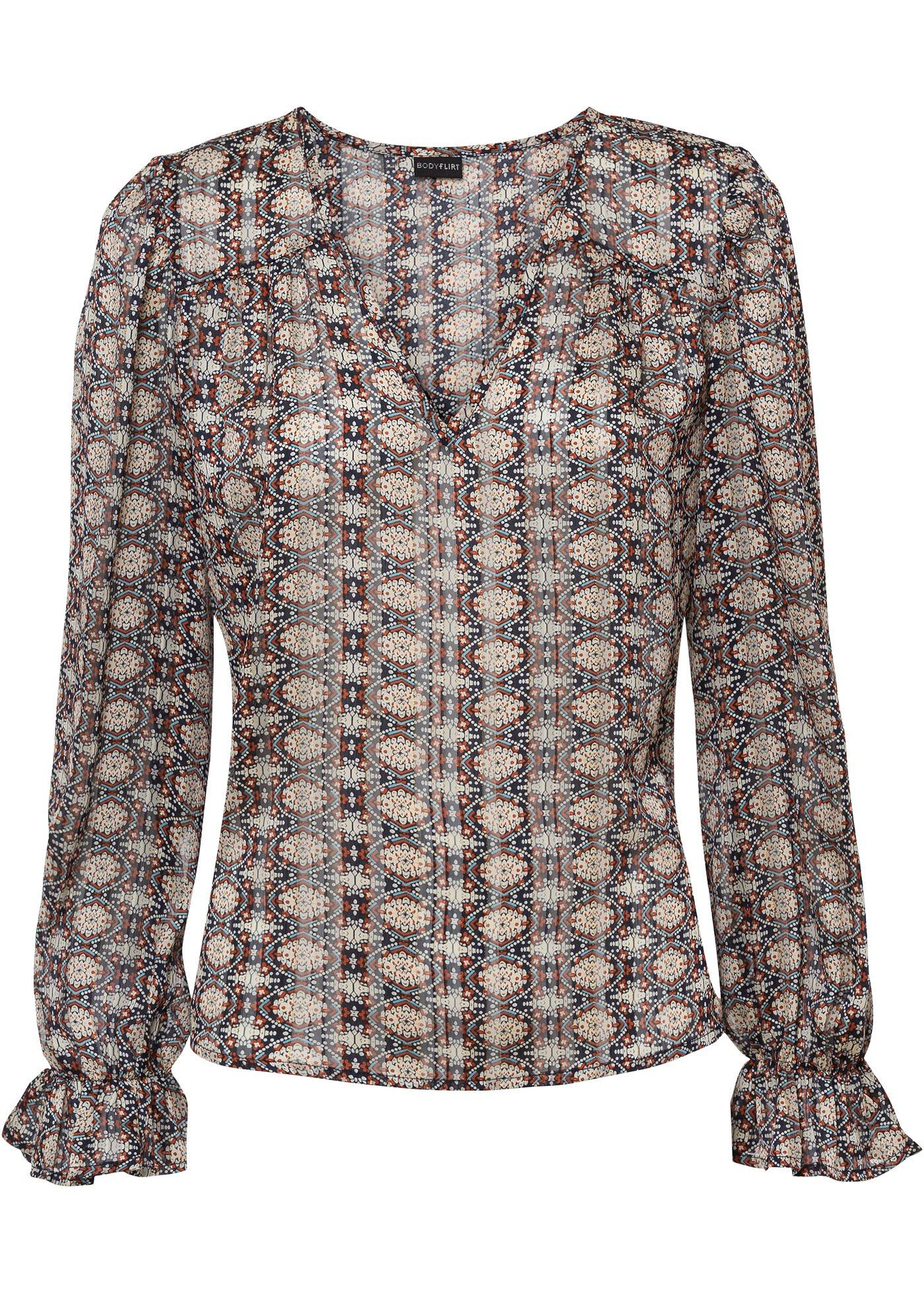 Blouse imprimée à effet brillant