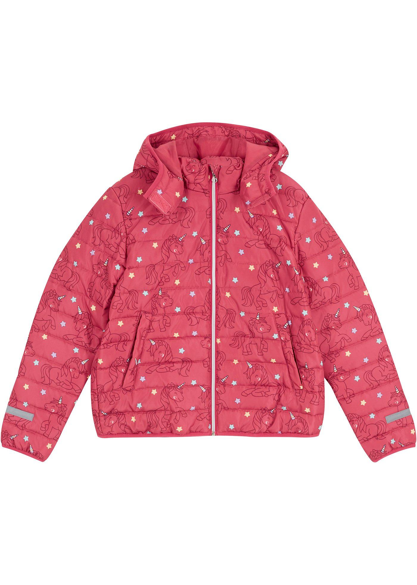 Veste fille matelassée imprimée avec capuche amovible