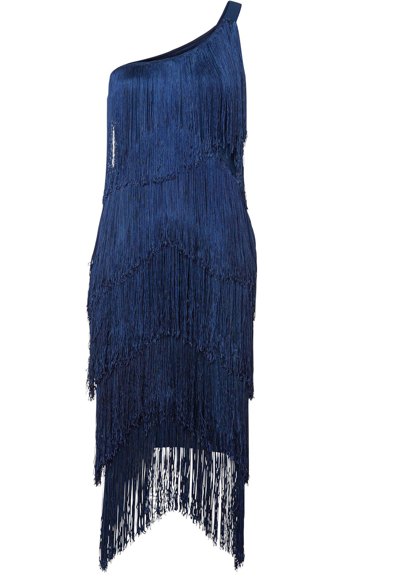 Robe une épaule avec franges