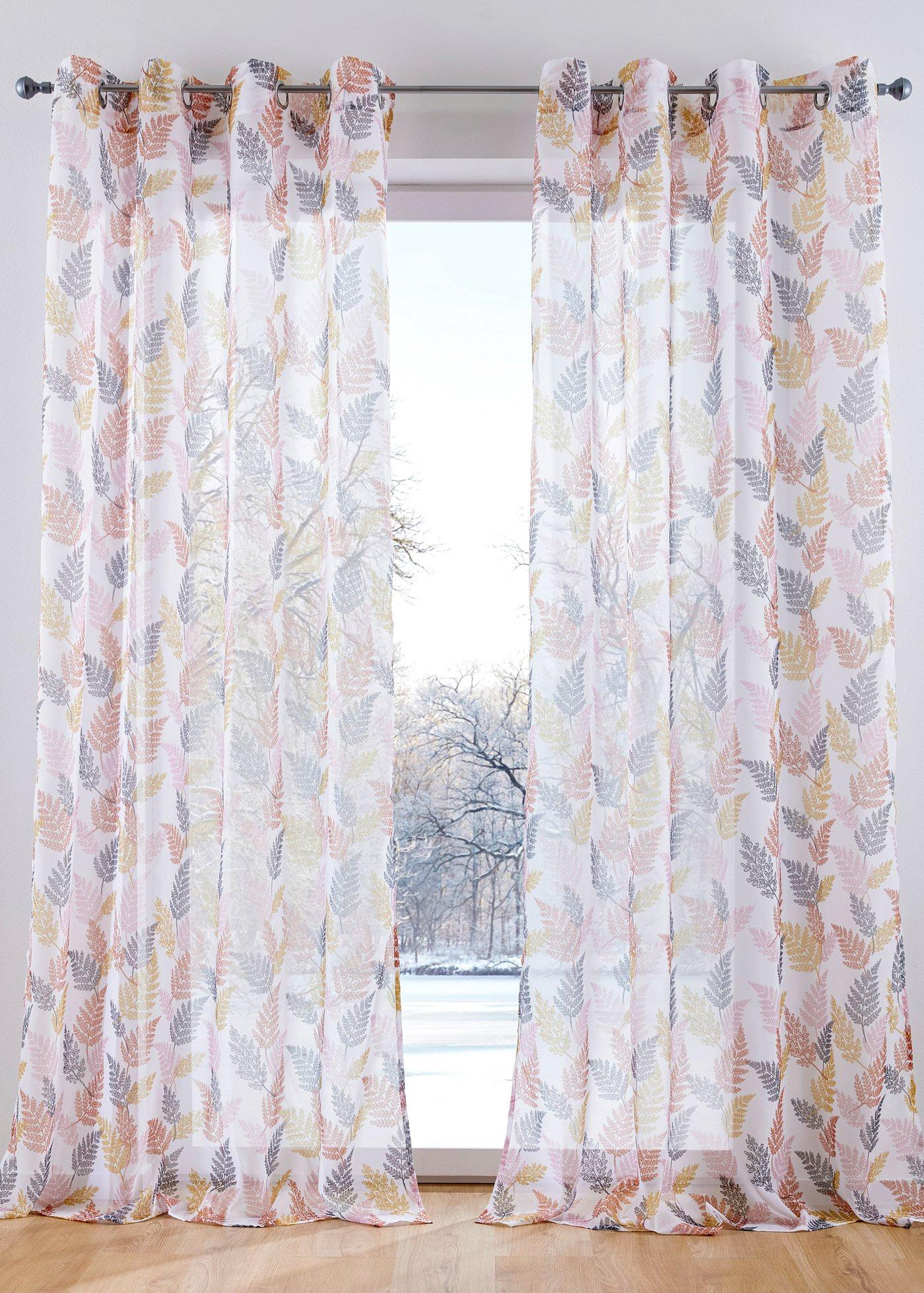 Voilage à imprimé végétal (1 pce.)