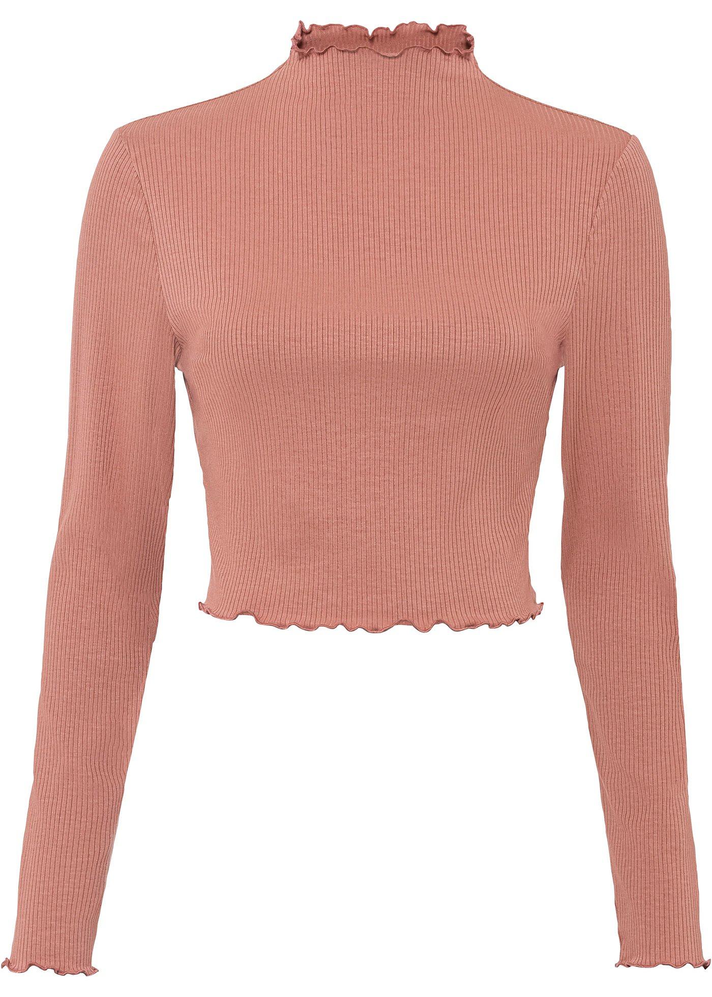 T-shirt manches longues avec bordure roulottée