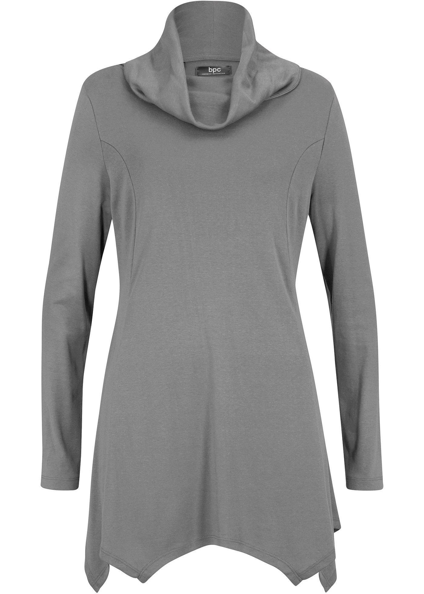 T-shirt à pans avec col roulé ample