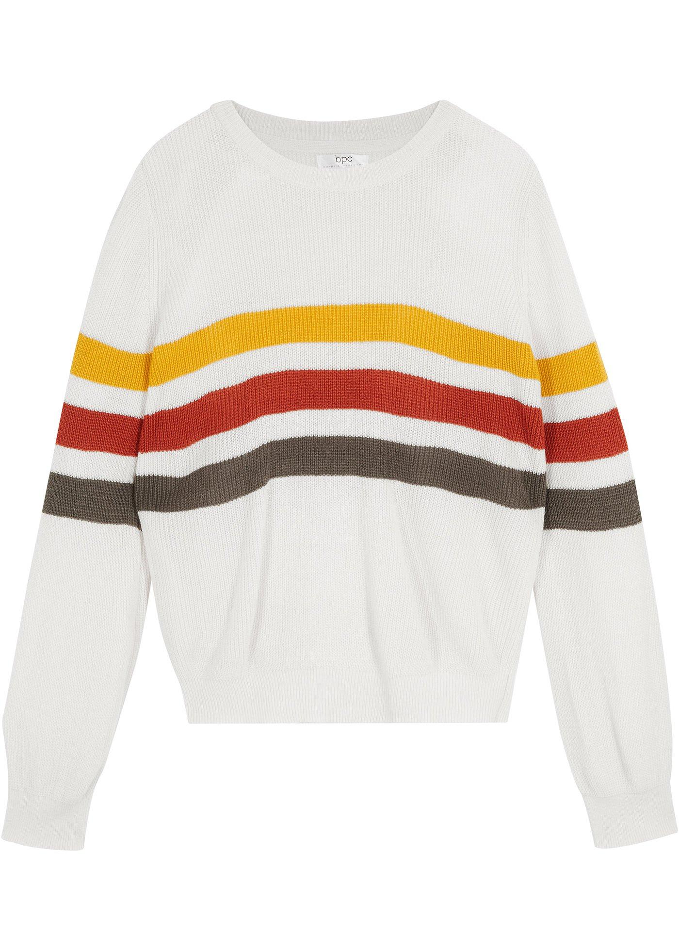 Pull fille en maille à rayures