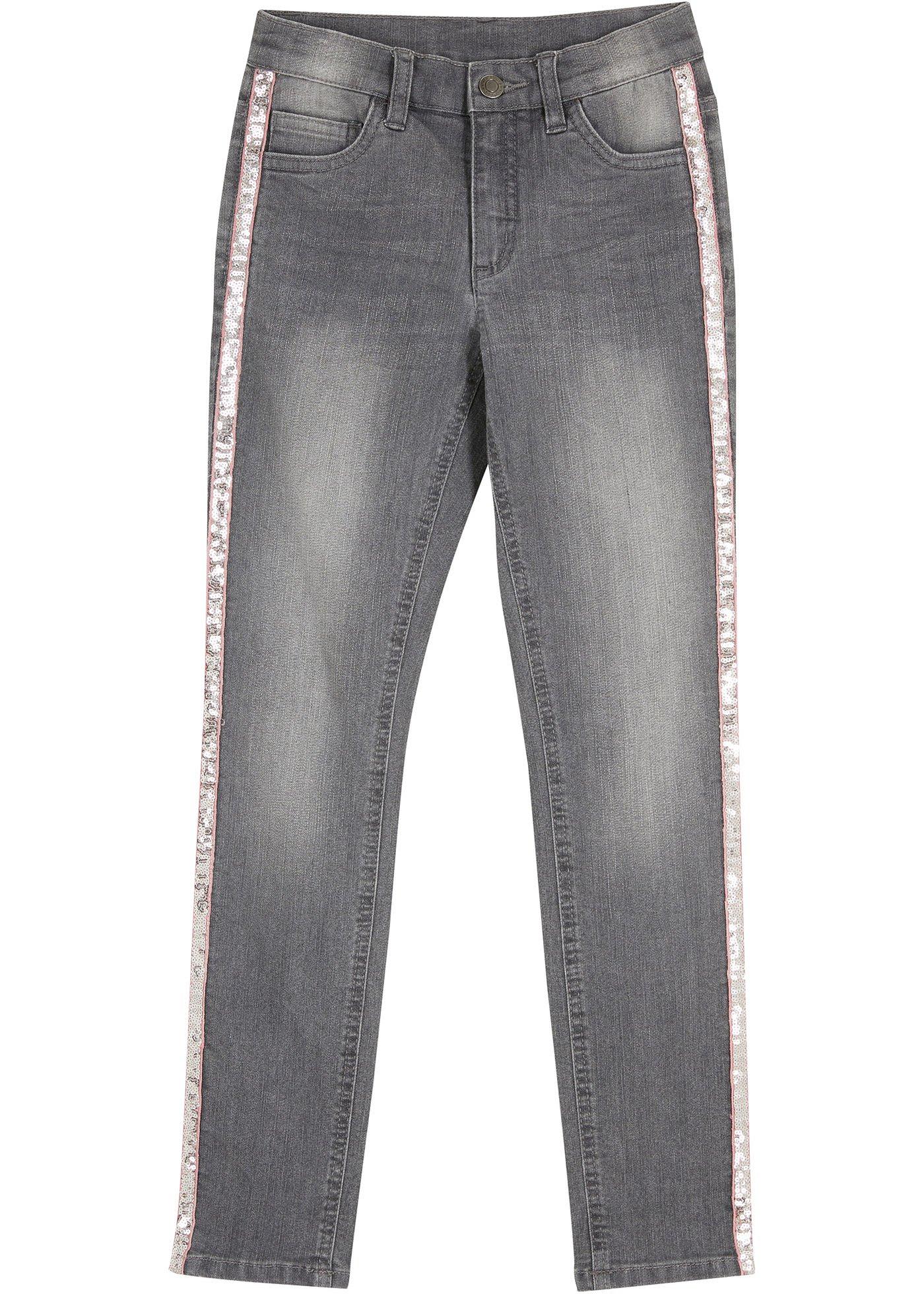 Jean Skinny fille avec bandes latérales à paillettes