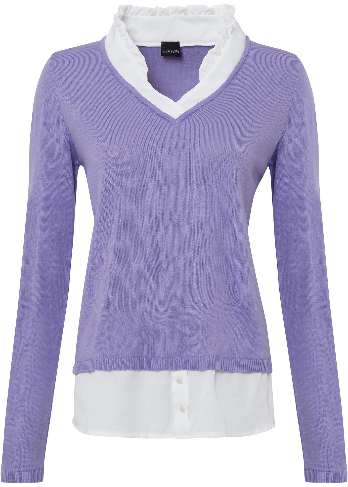 Pull à empiècement chemisier