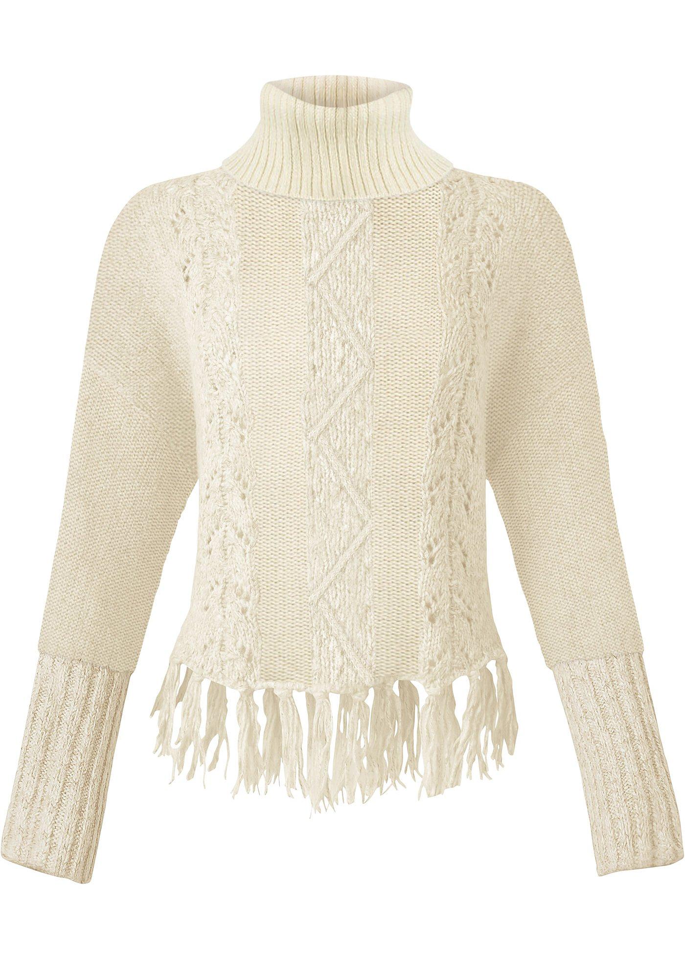 Pull en maille à franges