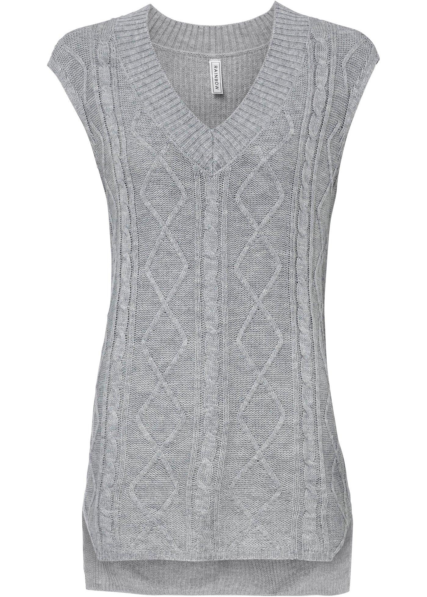 Pull sans manches en maille à motif torsadé