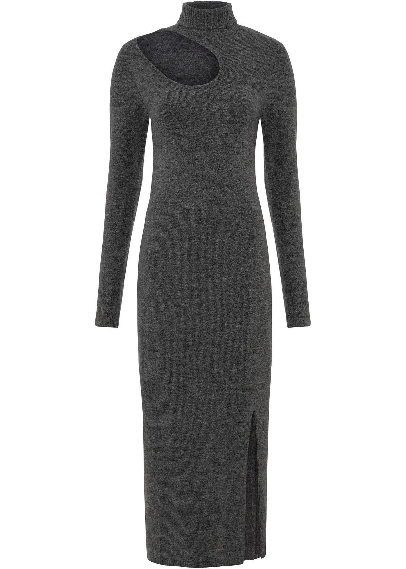 Robe longue en maille avec découpes