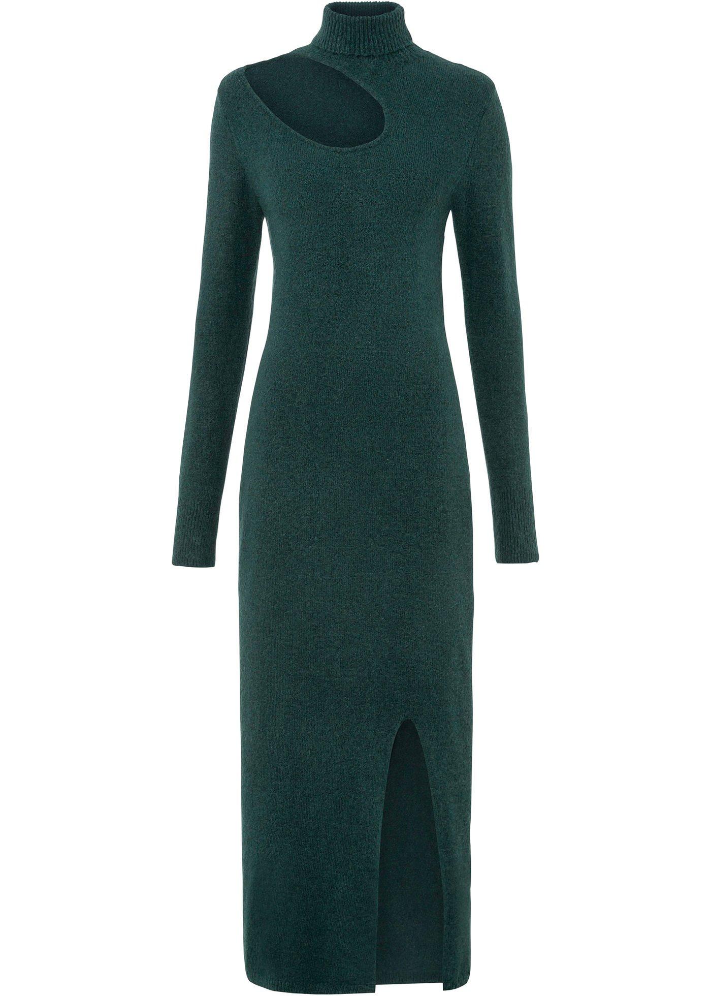 Robe longue en maille avec découpes