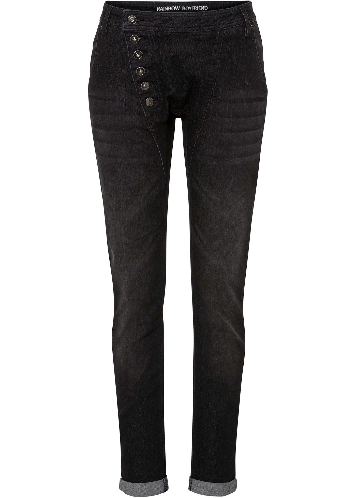 Jean Boyfriend avec patte de boutonnage visible