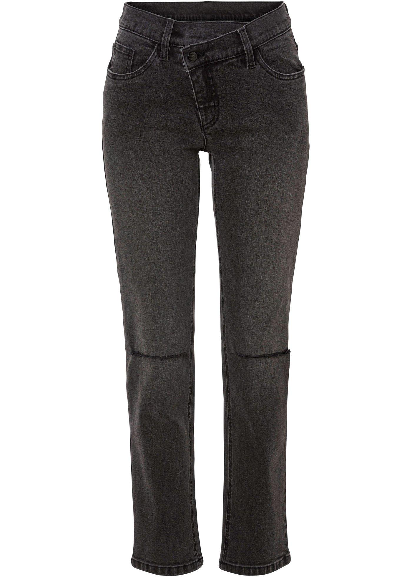 Jean Straight avec taille en biais avec coton bio