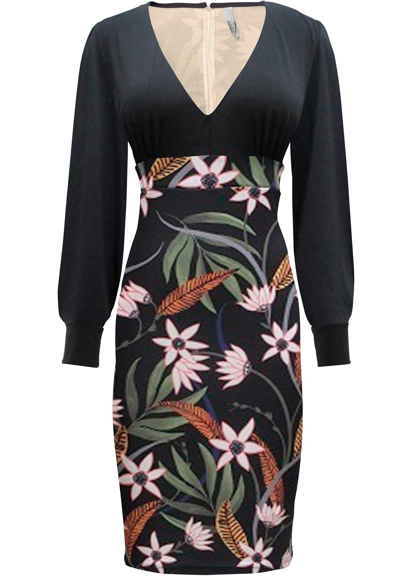 Robe midi à manches en dentelle