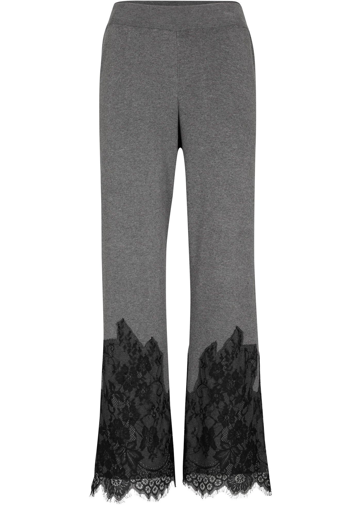 Pantalon en maille en viscose durable avec dentelle