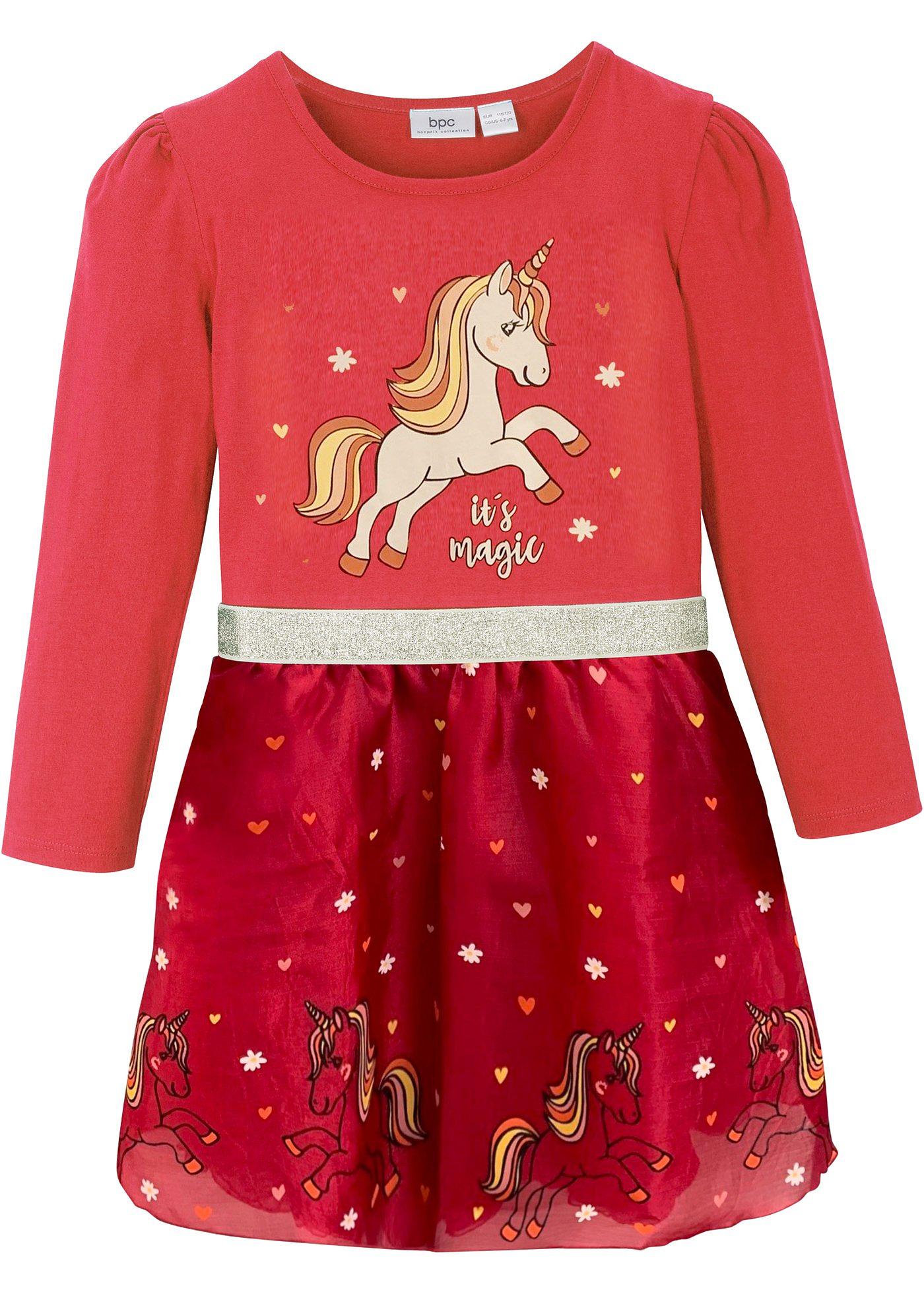 Robe fille en jersey avec organza