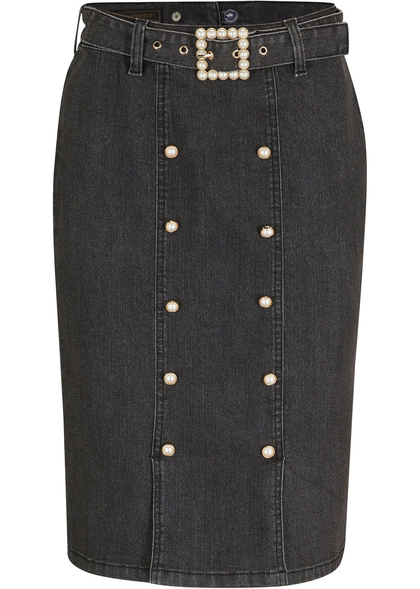 Jupe en jean avec éléments décoratifs