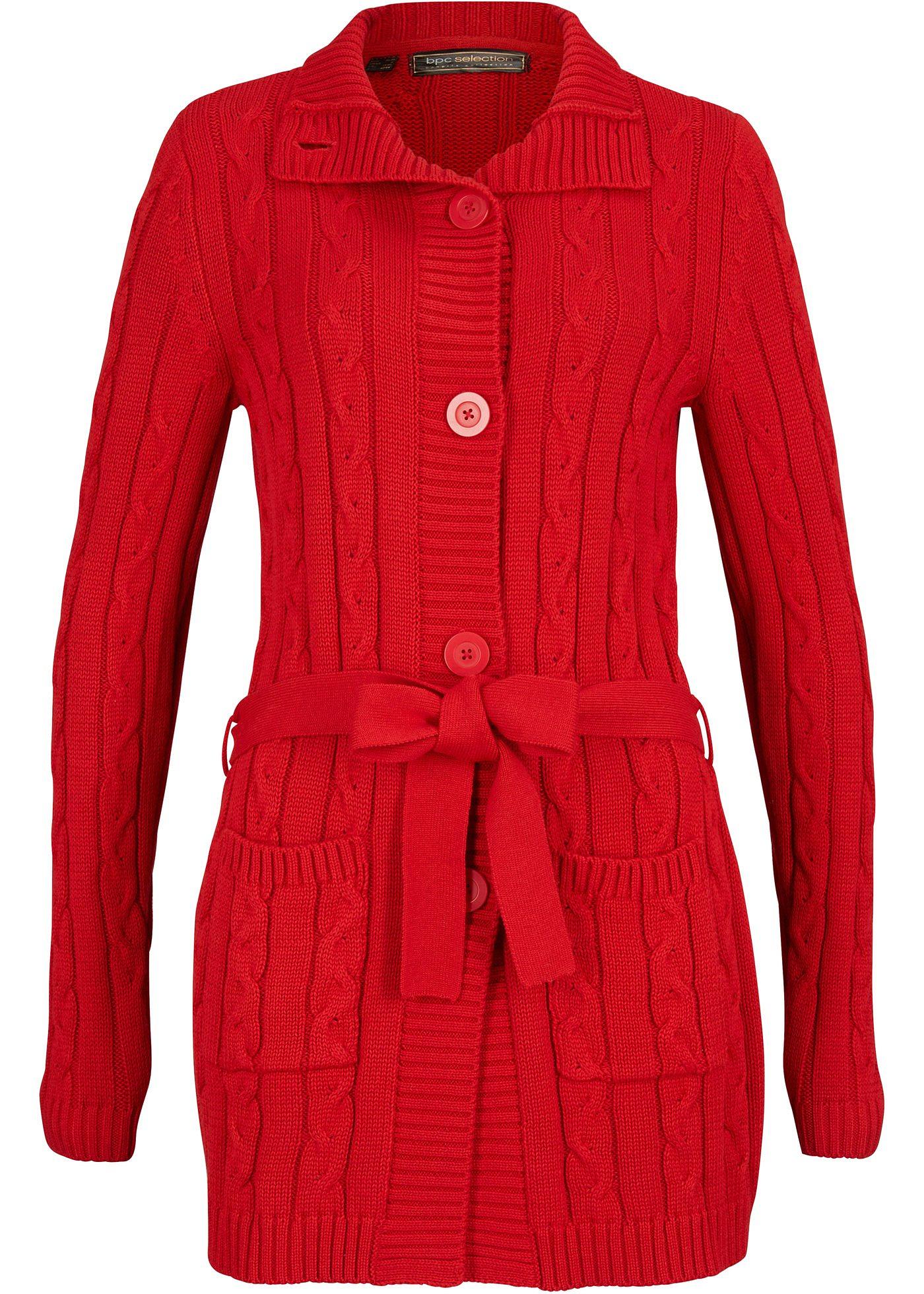 Gilet long en maille à motif torsadé