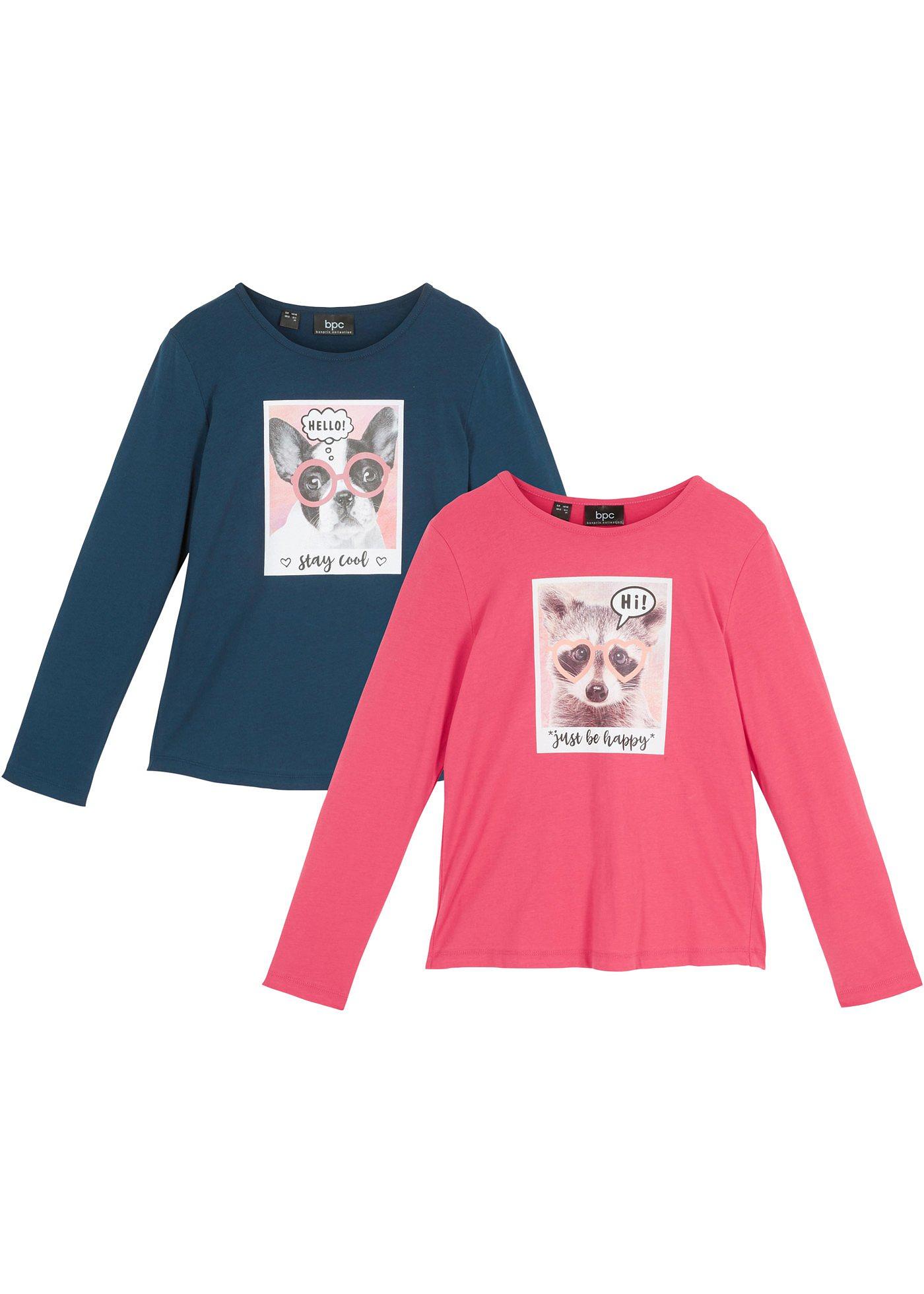 Lot de 2 T-shirts manches longues fille