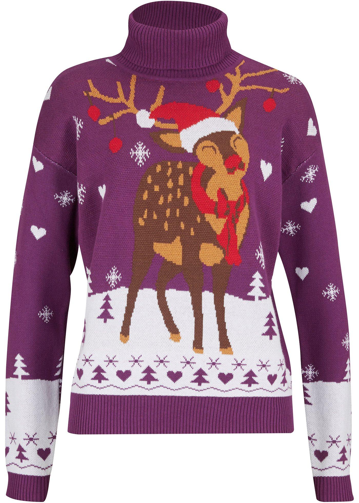 Pull de Noël à col roulé