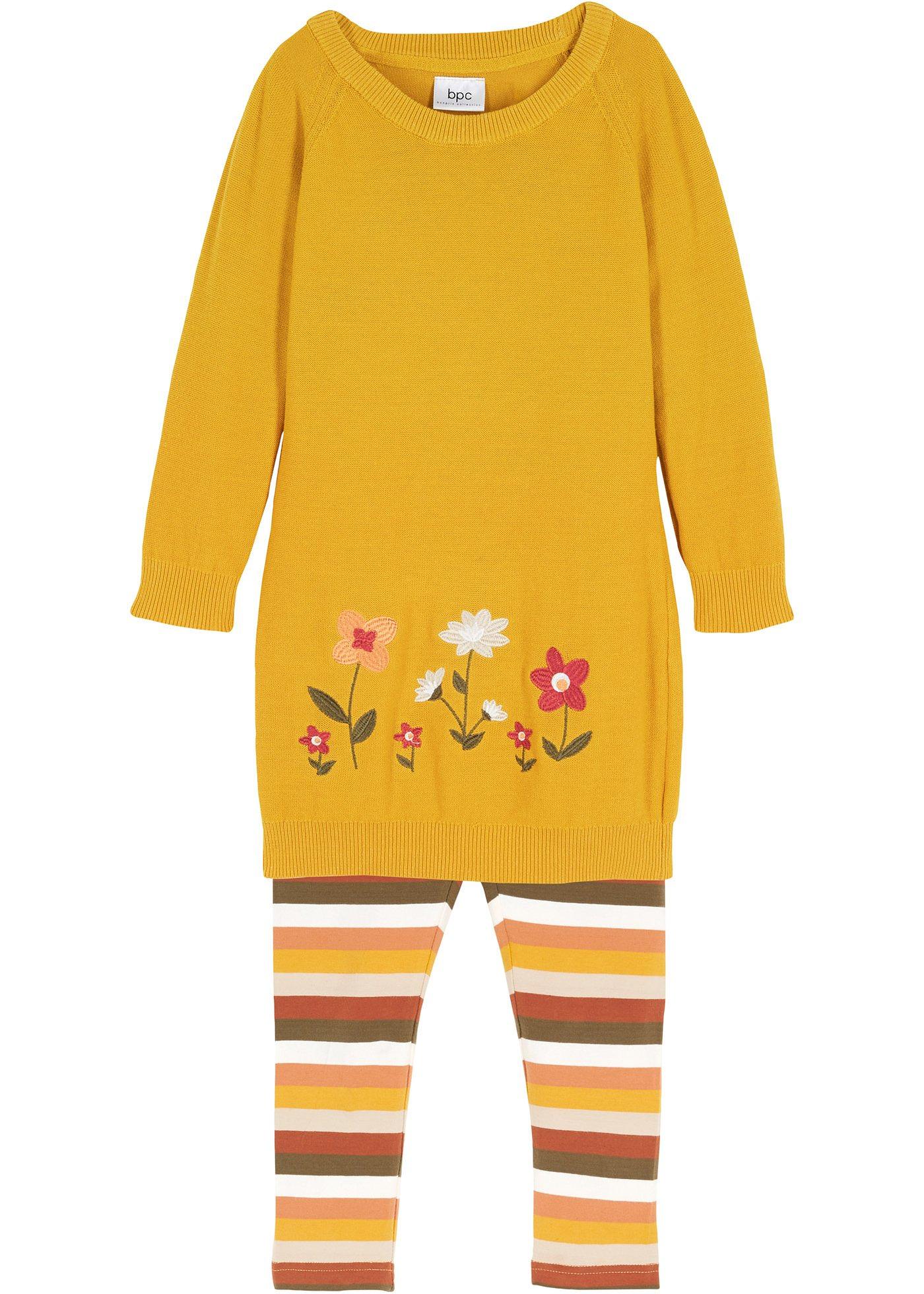 Robe en maille et legging fille (Ens. 2 pces.)