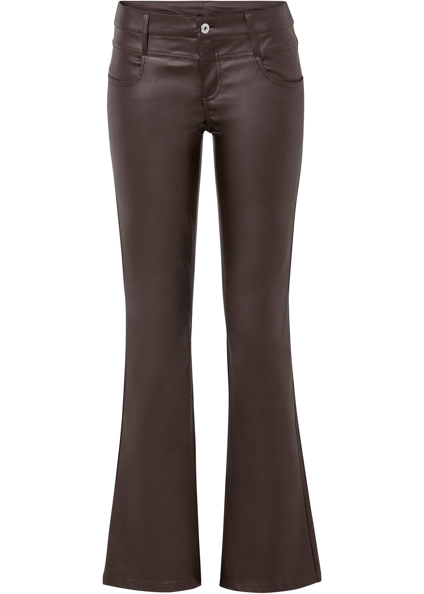 Pantalon synthétique imitation cuir évasé