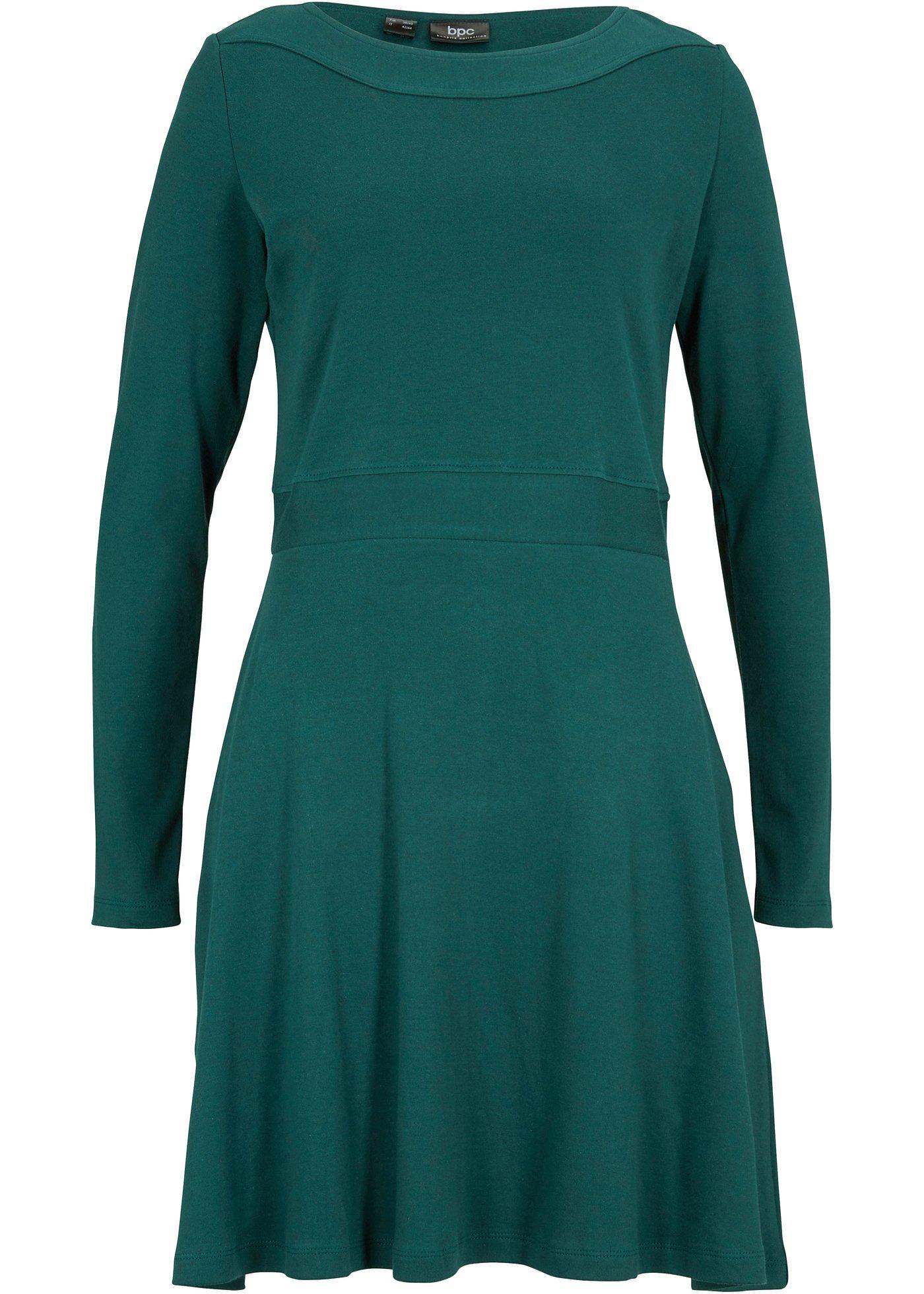 Robe en jersey à encolure bateau