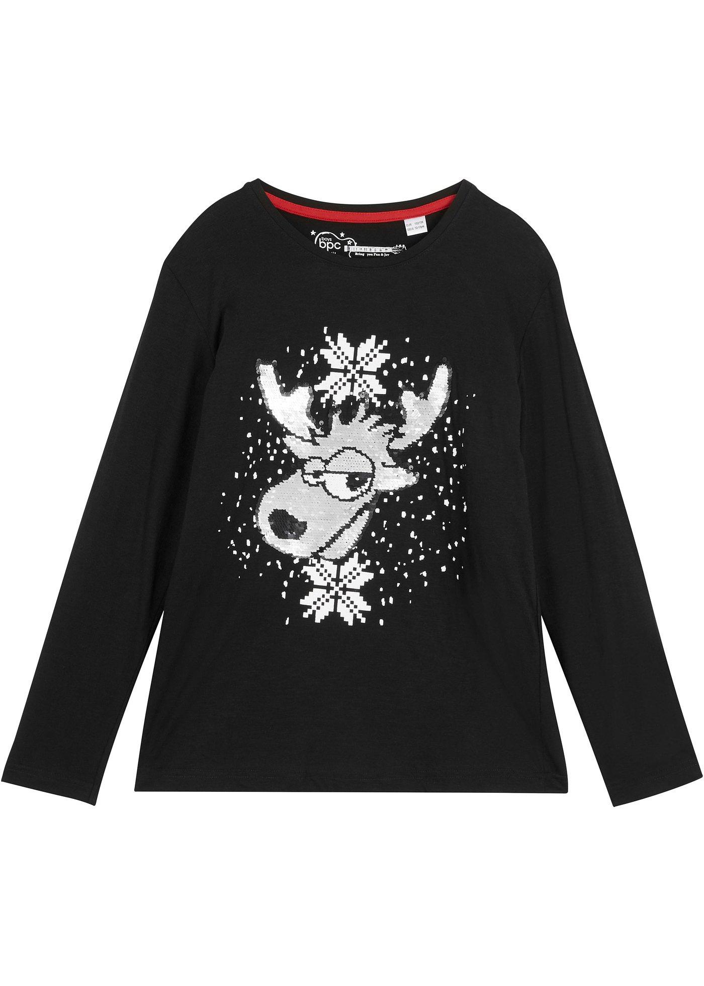 T-shirt manches longues garçon avec paillettes réversibles