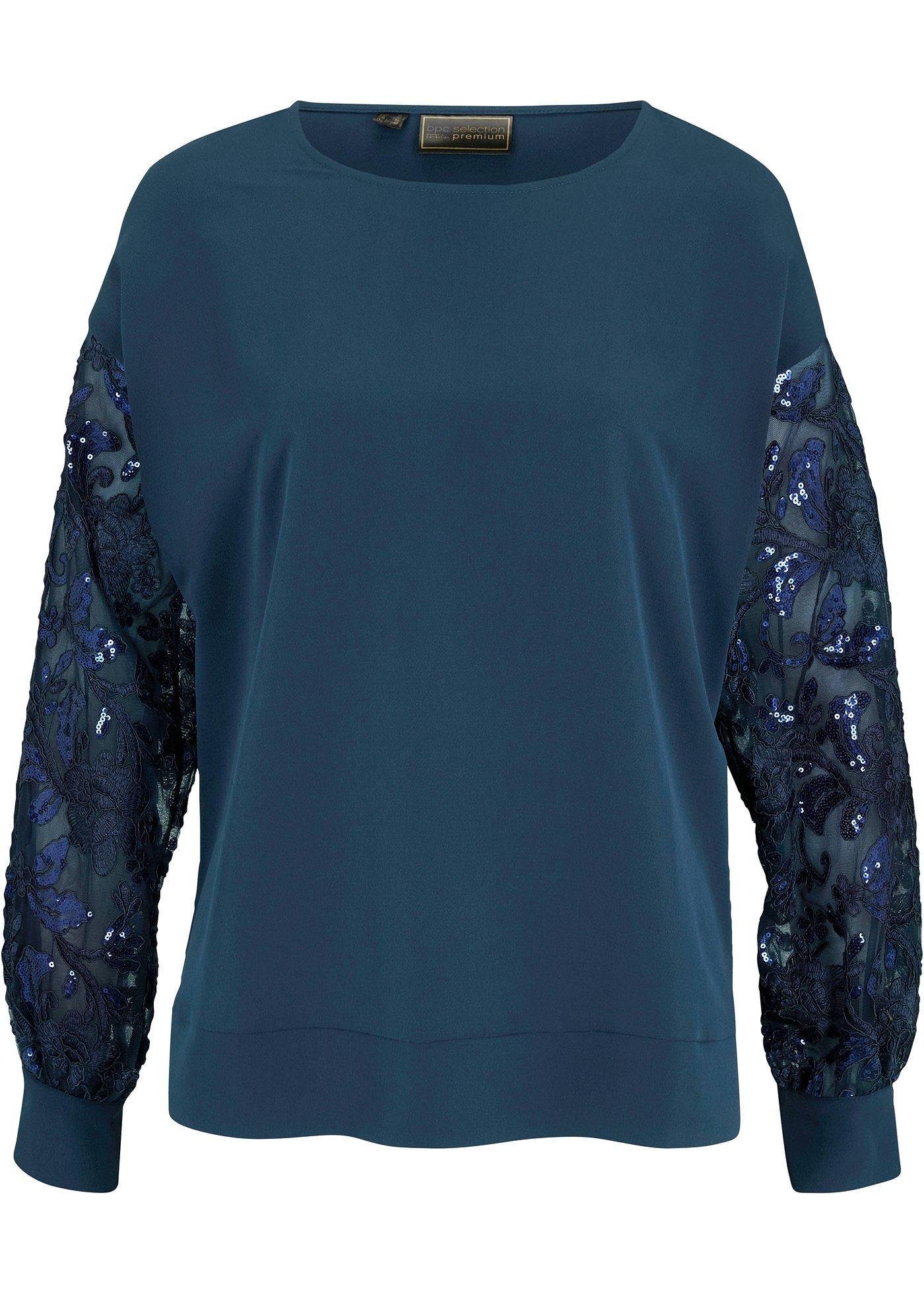 Blouse oversize à manches pailletées