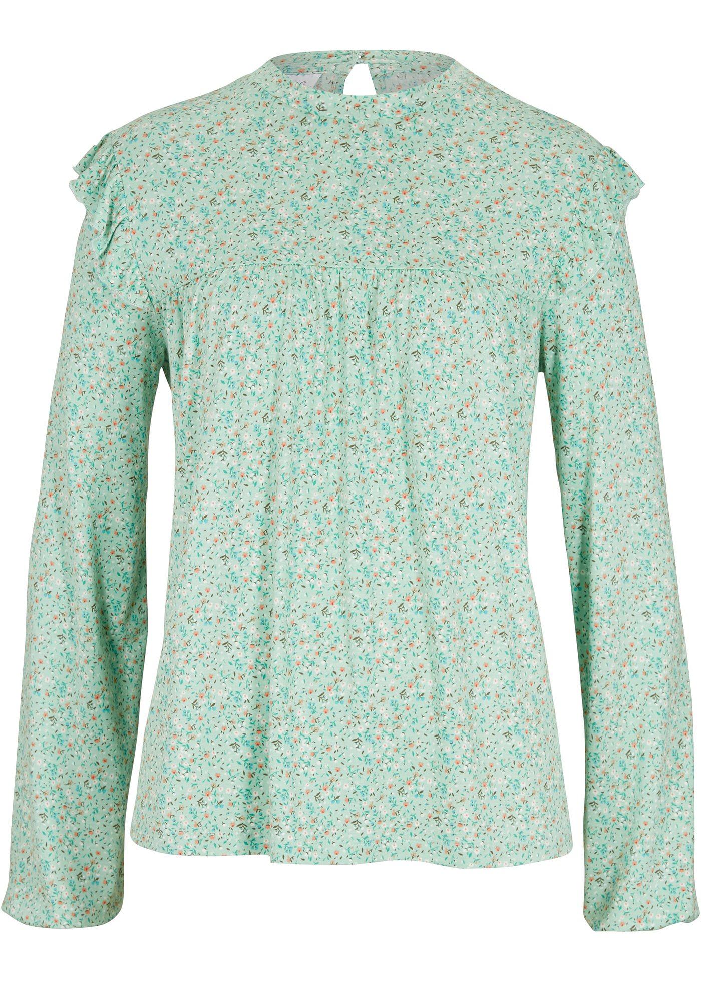 T-shirt manches longues en viscose durable avec ruchés