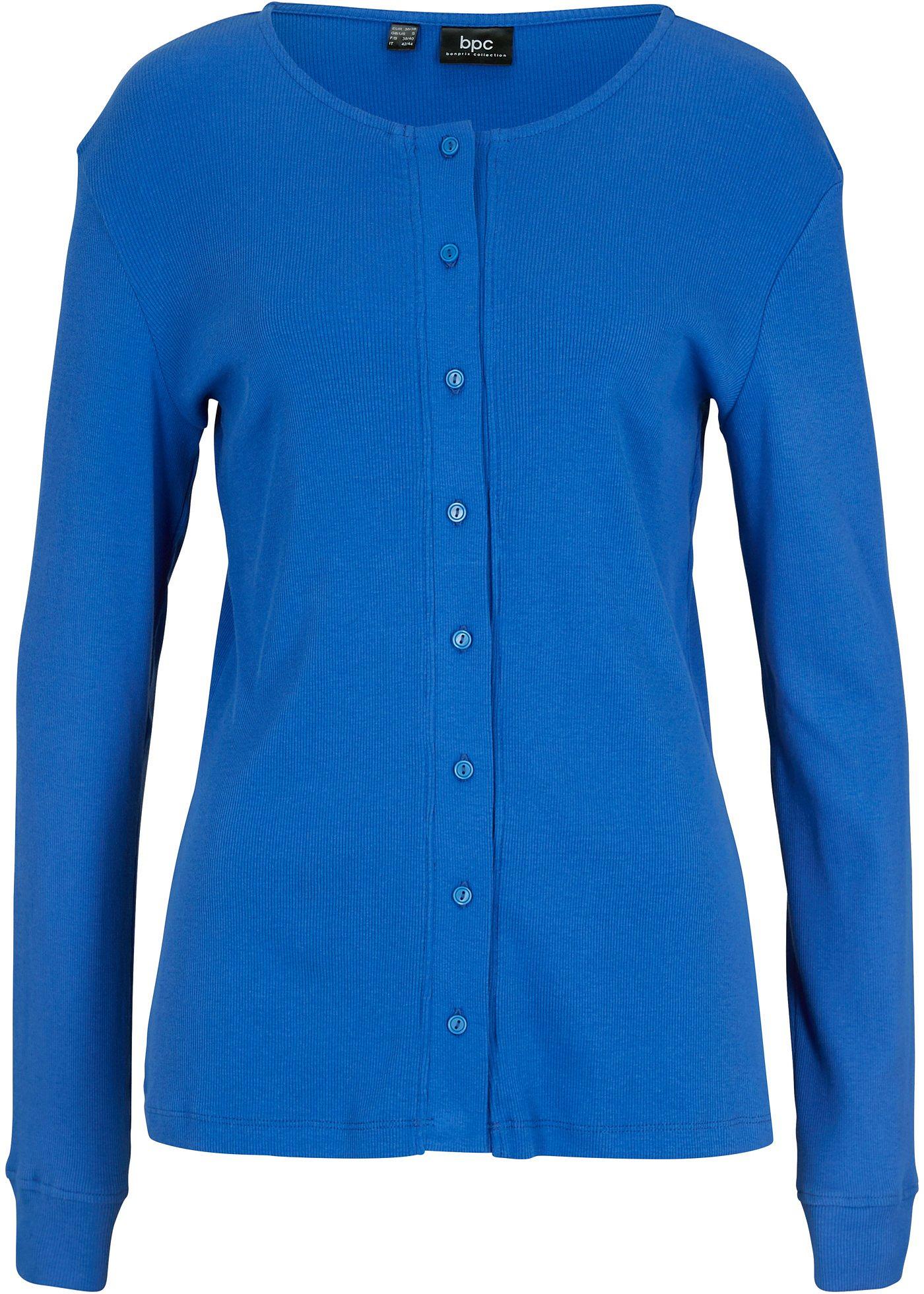 T-shirt manches longues en coton, boutonné