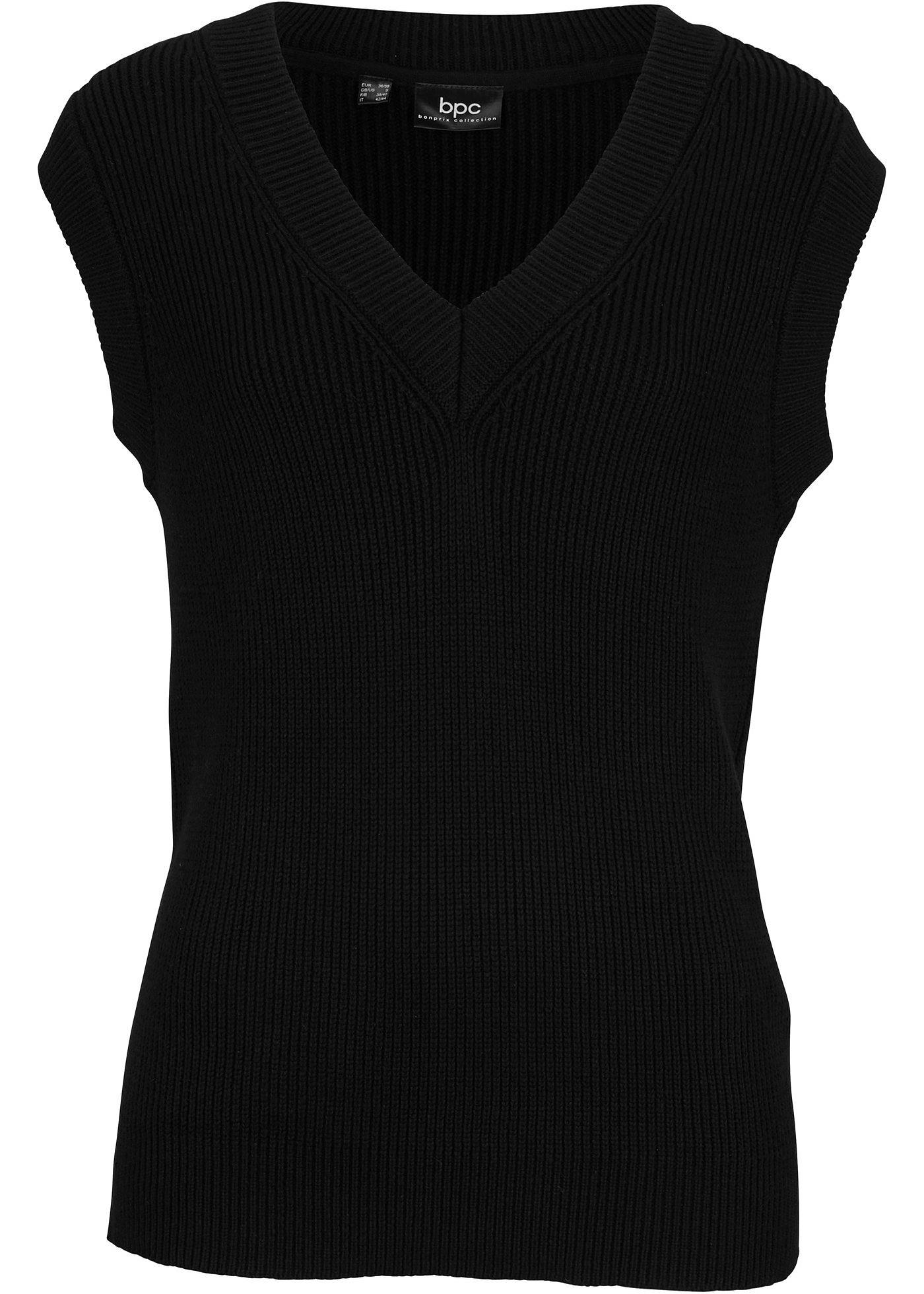 Pull sans manches avec structure côtelée, oversized