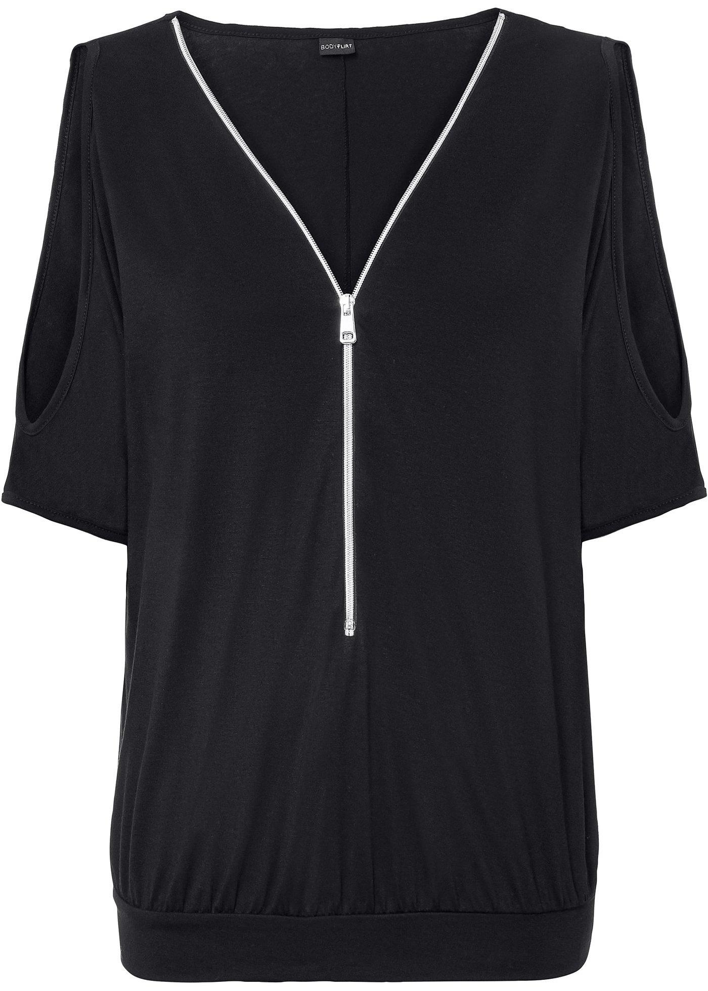 T-shirt à épaules dénudées avec zip