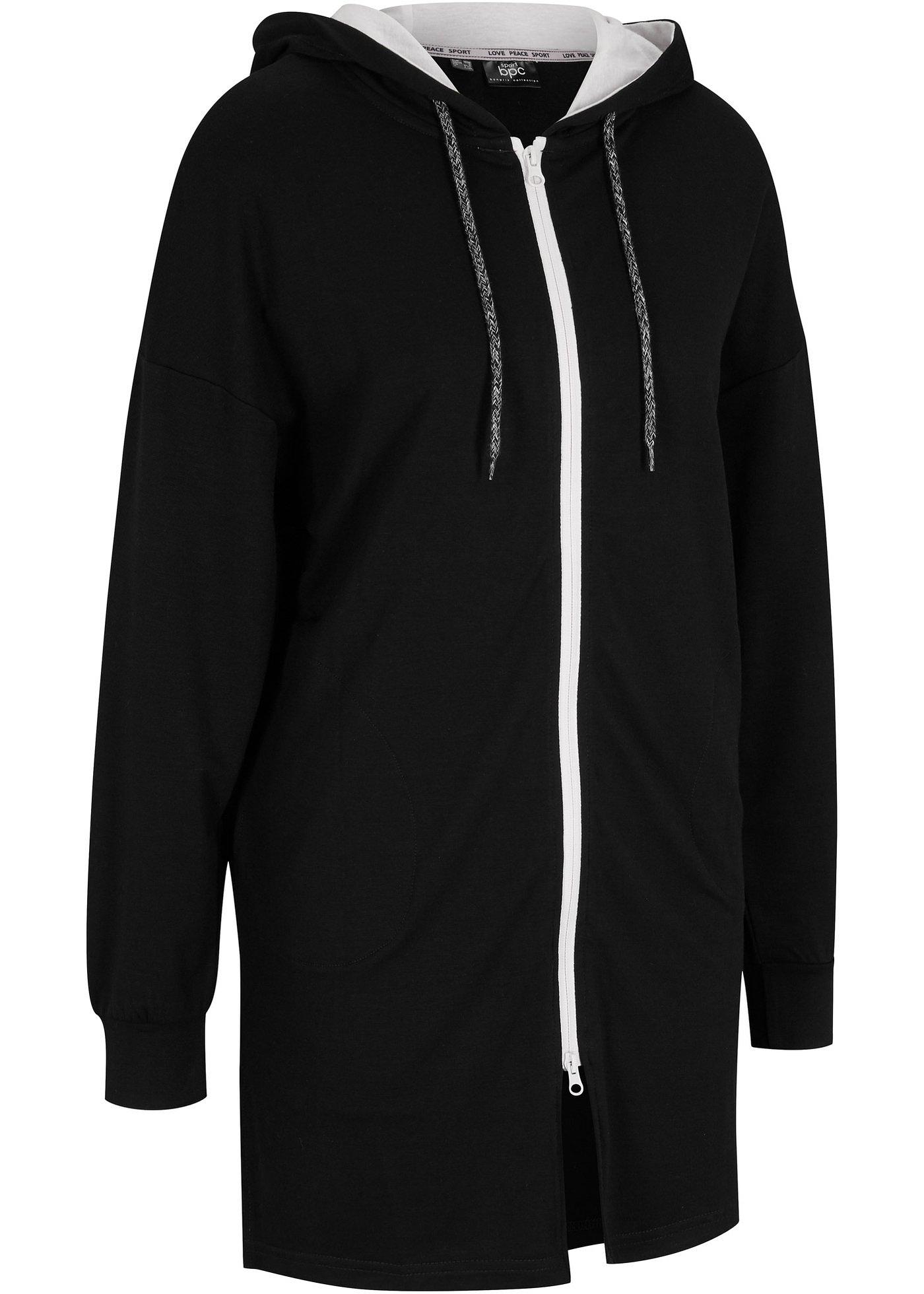 Gilet sweat long, manches longues