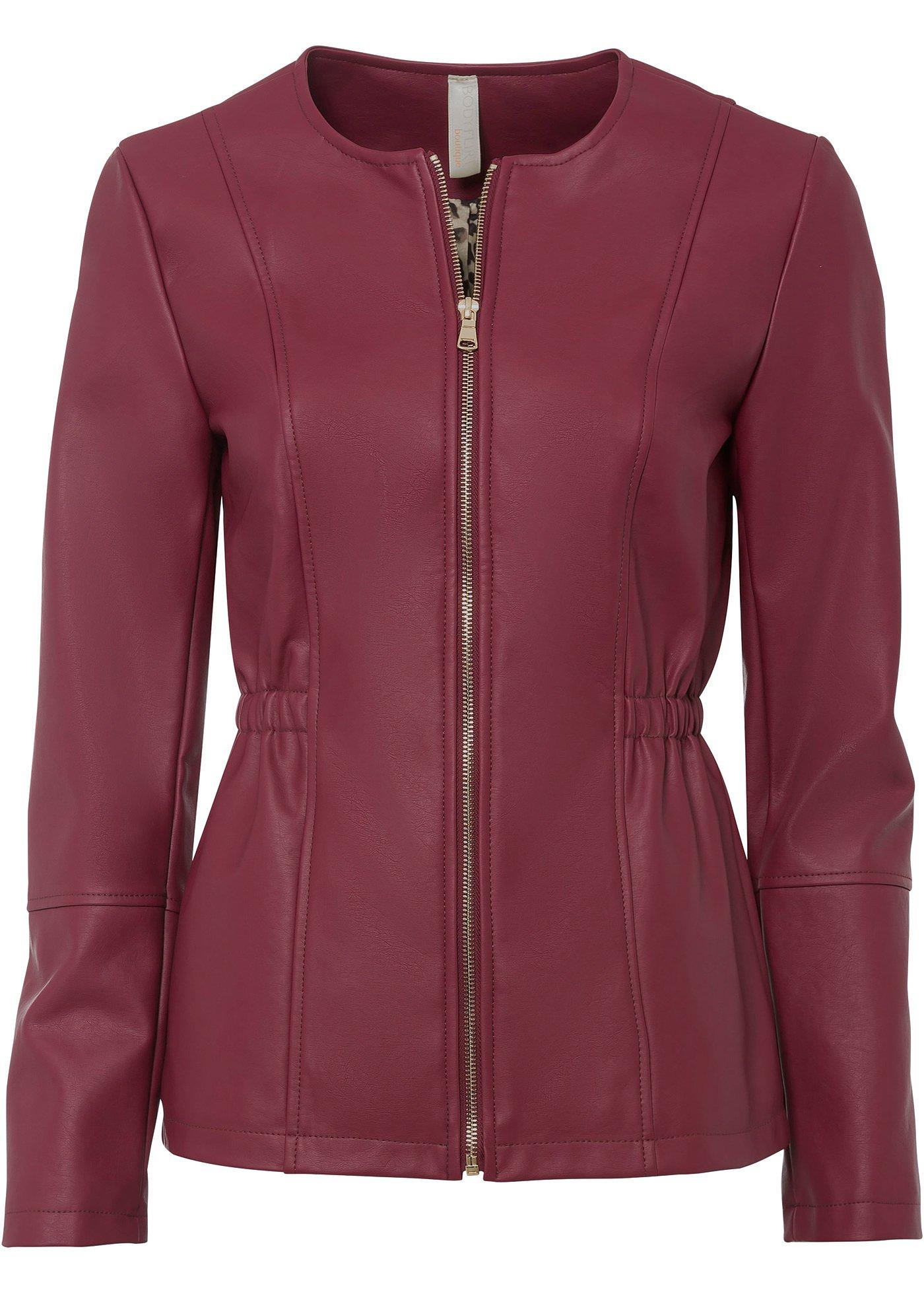 Veste synthétique imitation cuir, près du corps