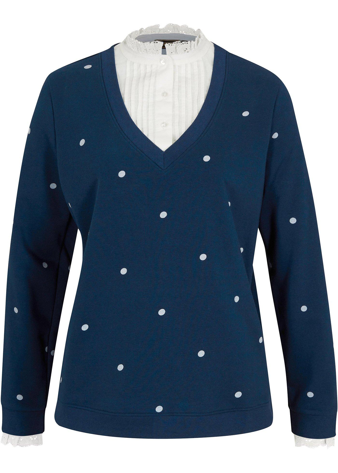 Sweat-shirt à empiècement chemisier