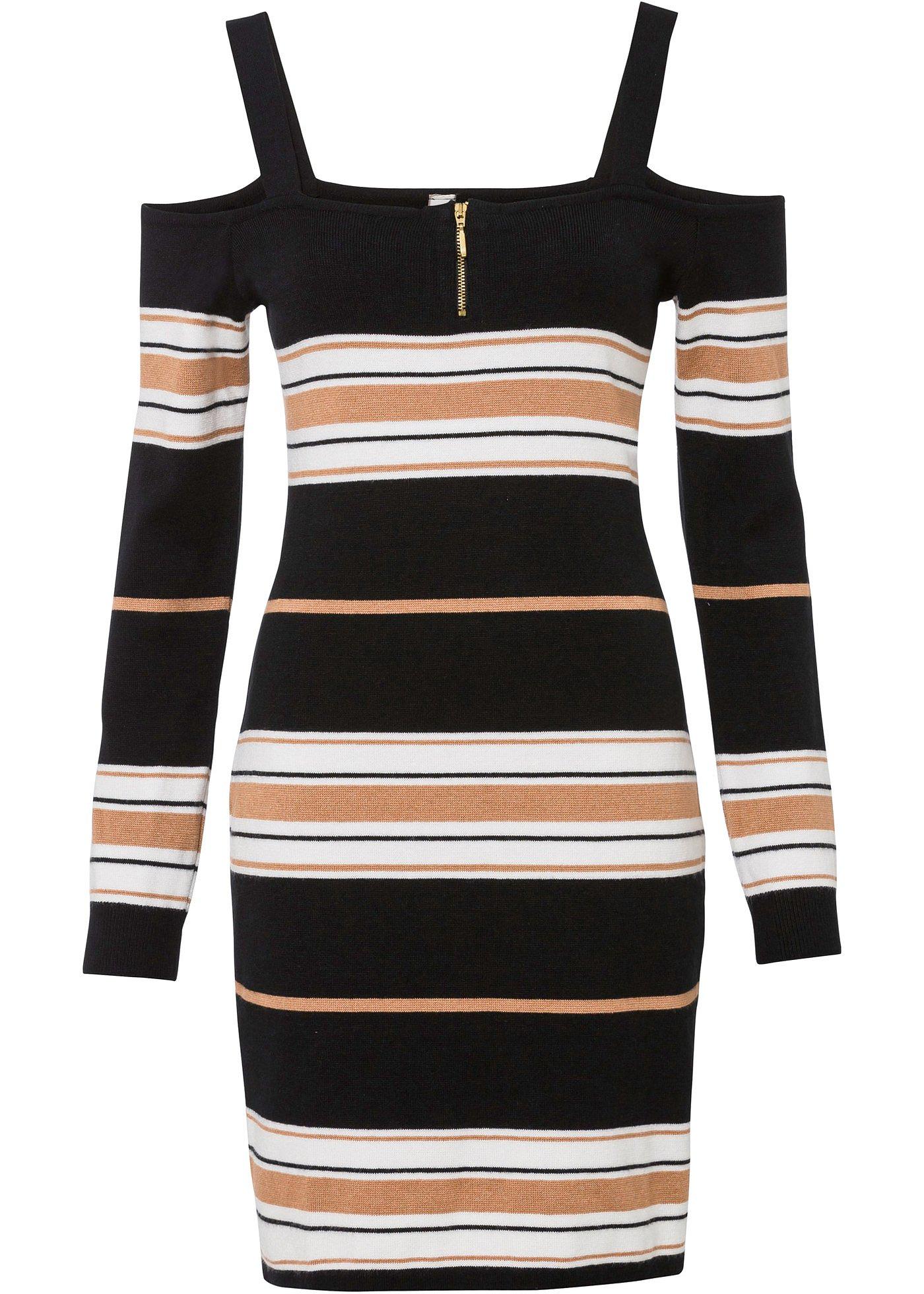 Robe en maille à épaules dénudées