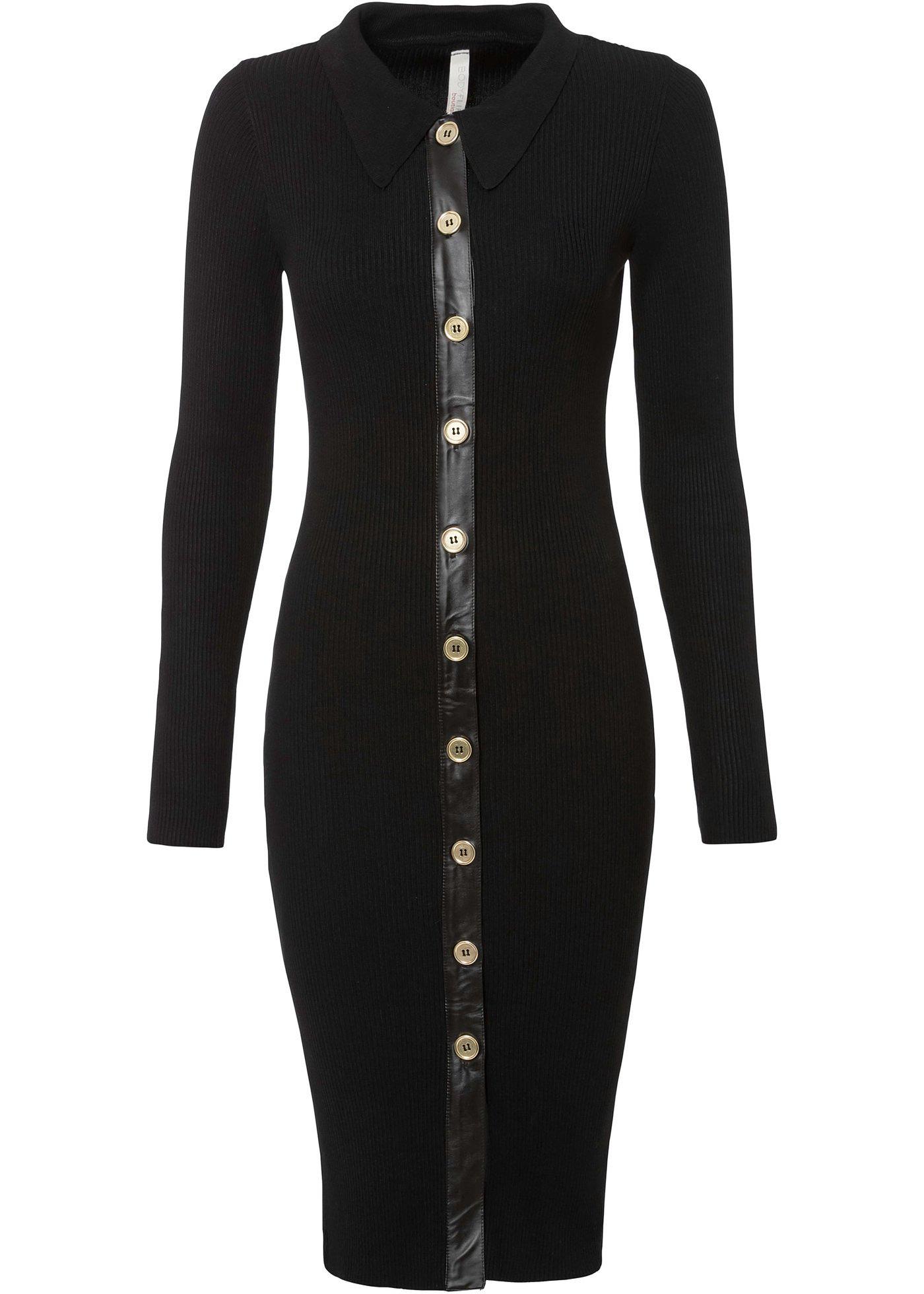 Robe en maille avec patte de boutonnage