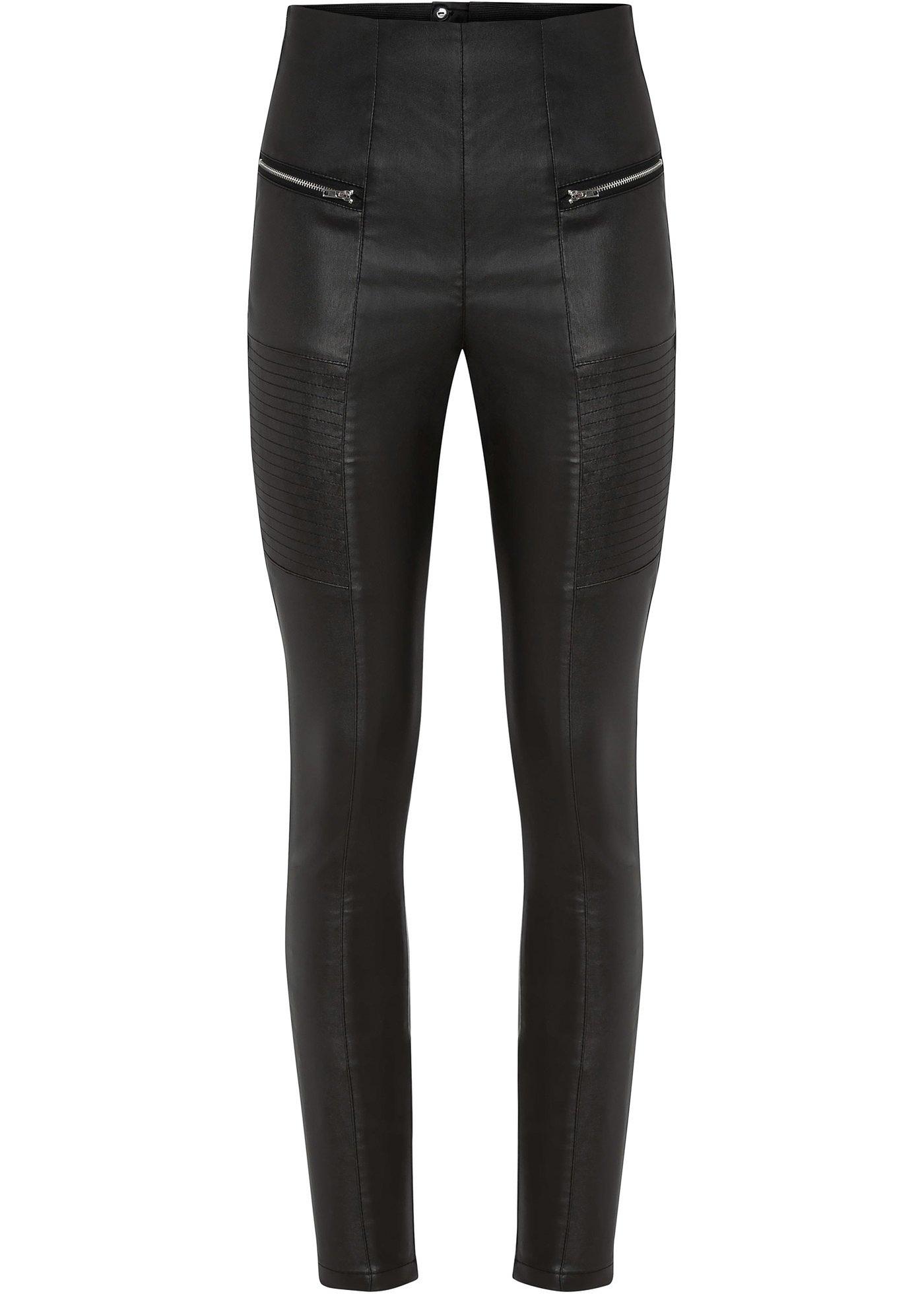Pantalon biker en synthétique imitation cuir
