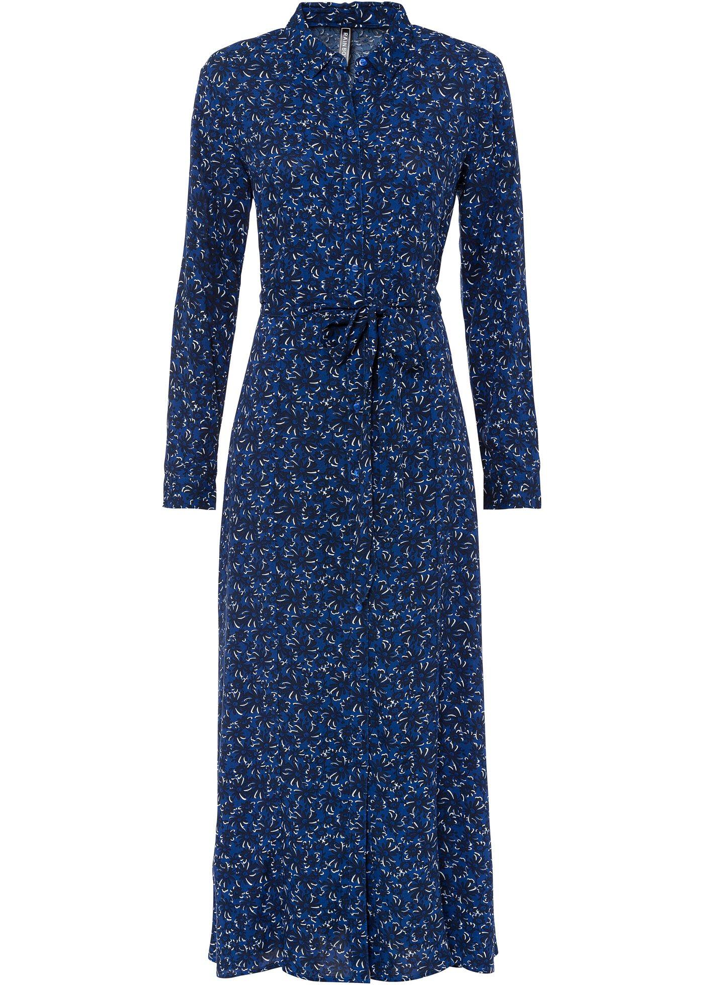 Robe longue avec col en viscose