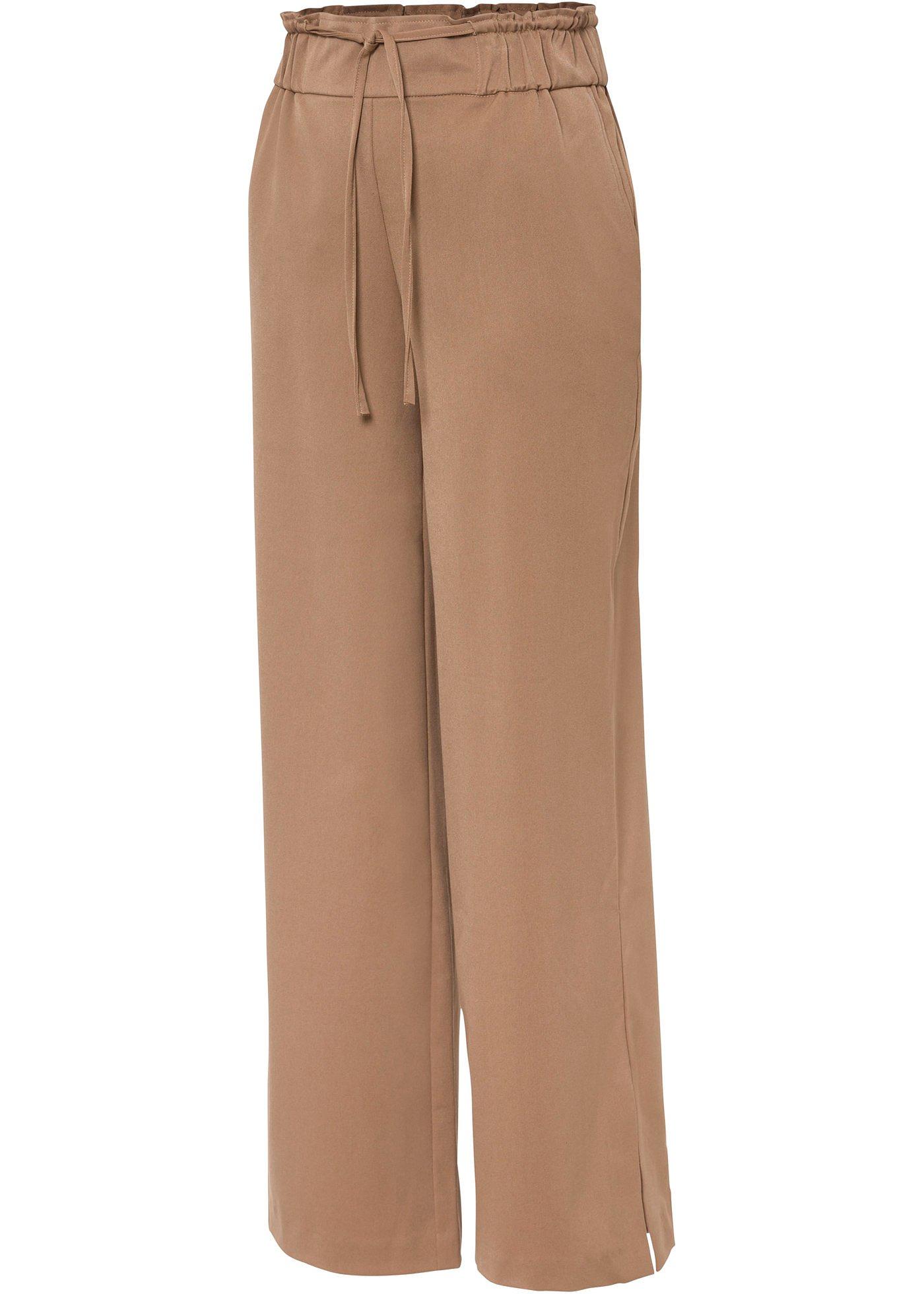 Pantalon jambes larges avec fente