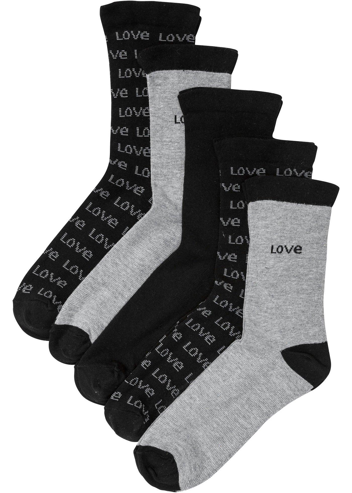 Lot de 5 paires de chaussettes bord non comprimant avec coton bio